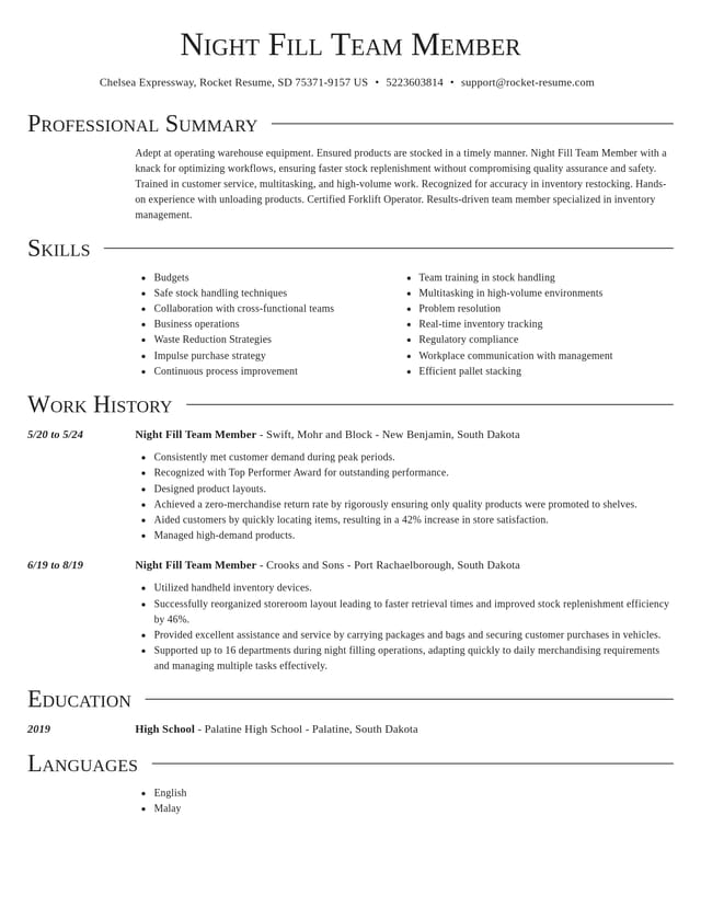 Director resume template