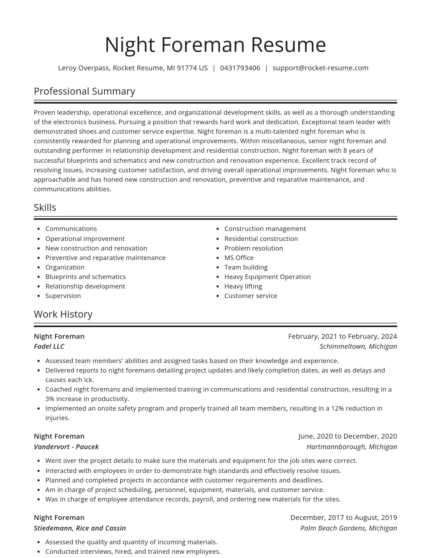 Spotlight resume template