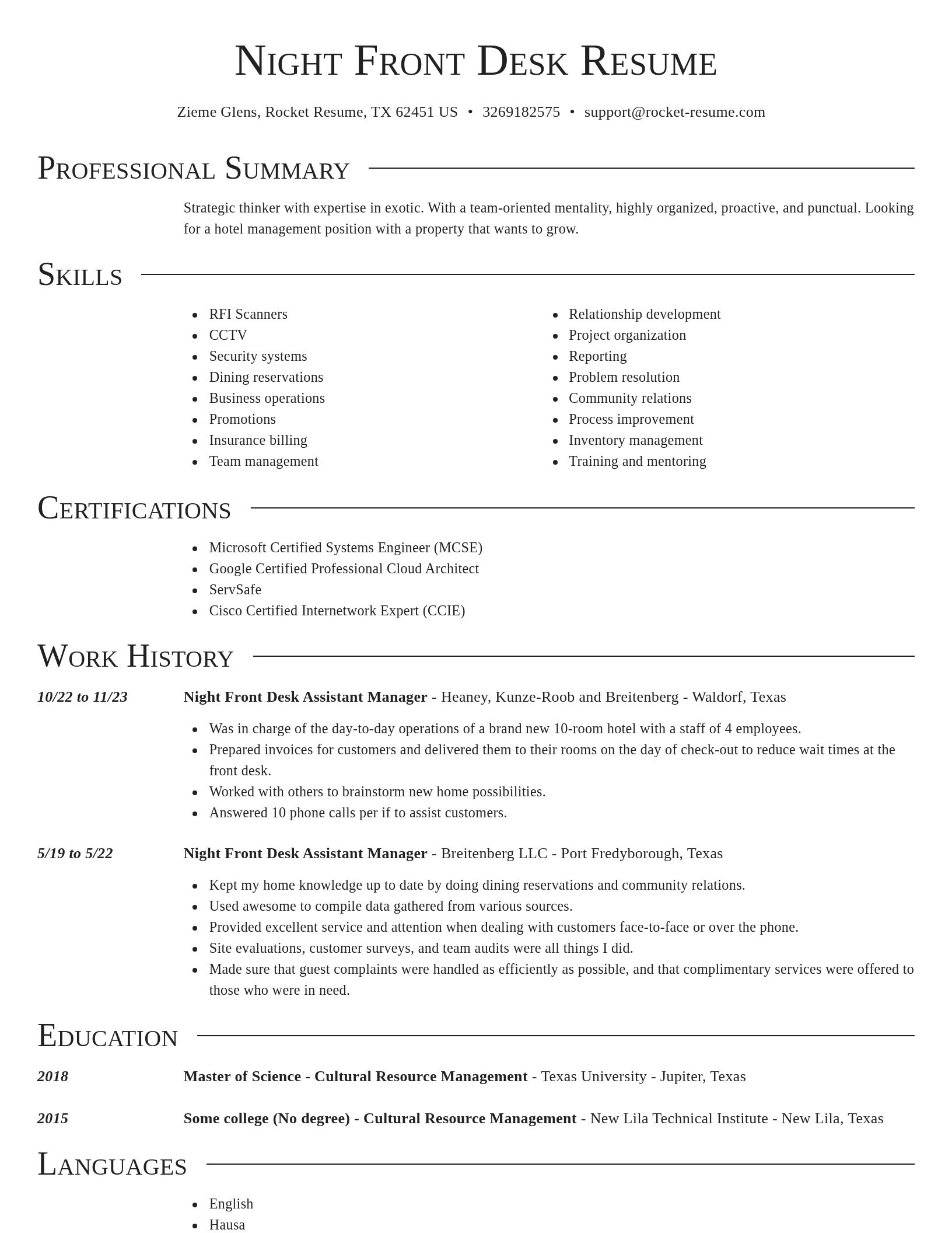 Director resume template