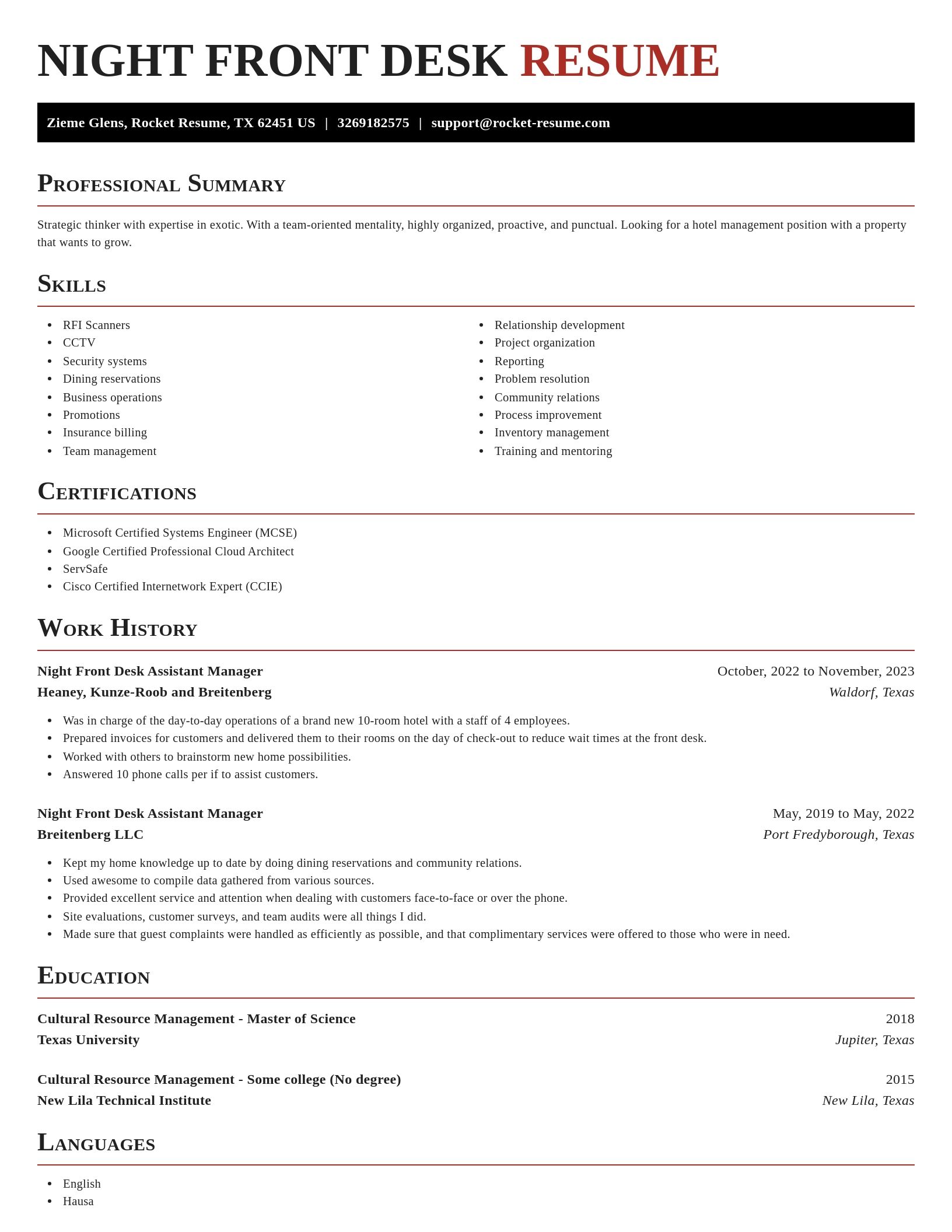 Exquisite resume template