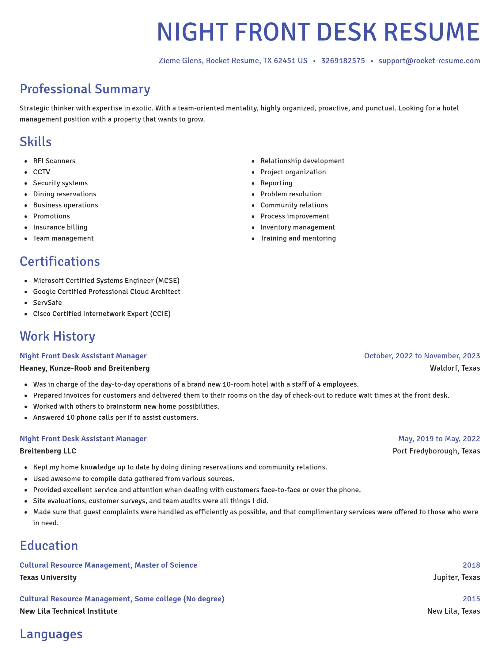 Novel resume template