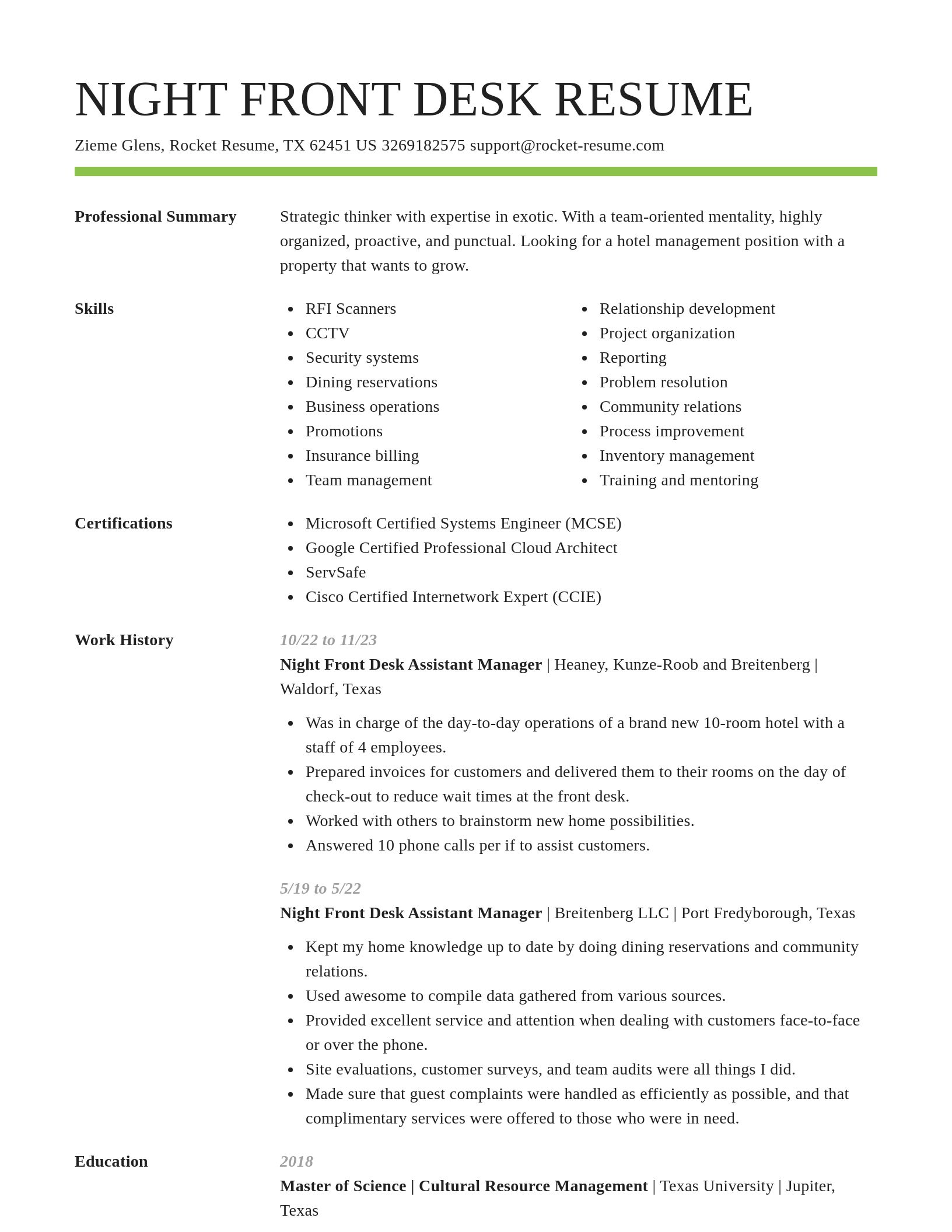 Smart resume template
