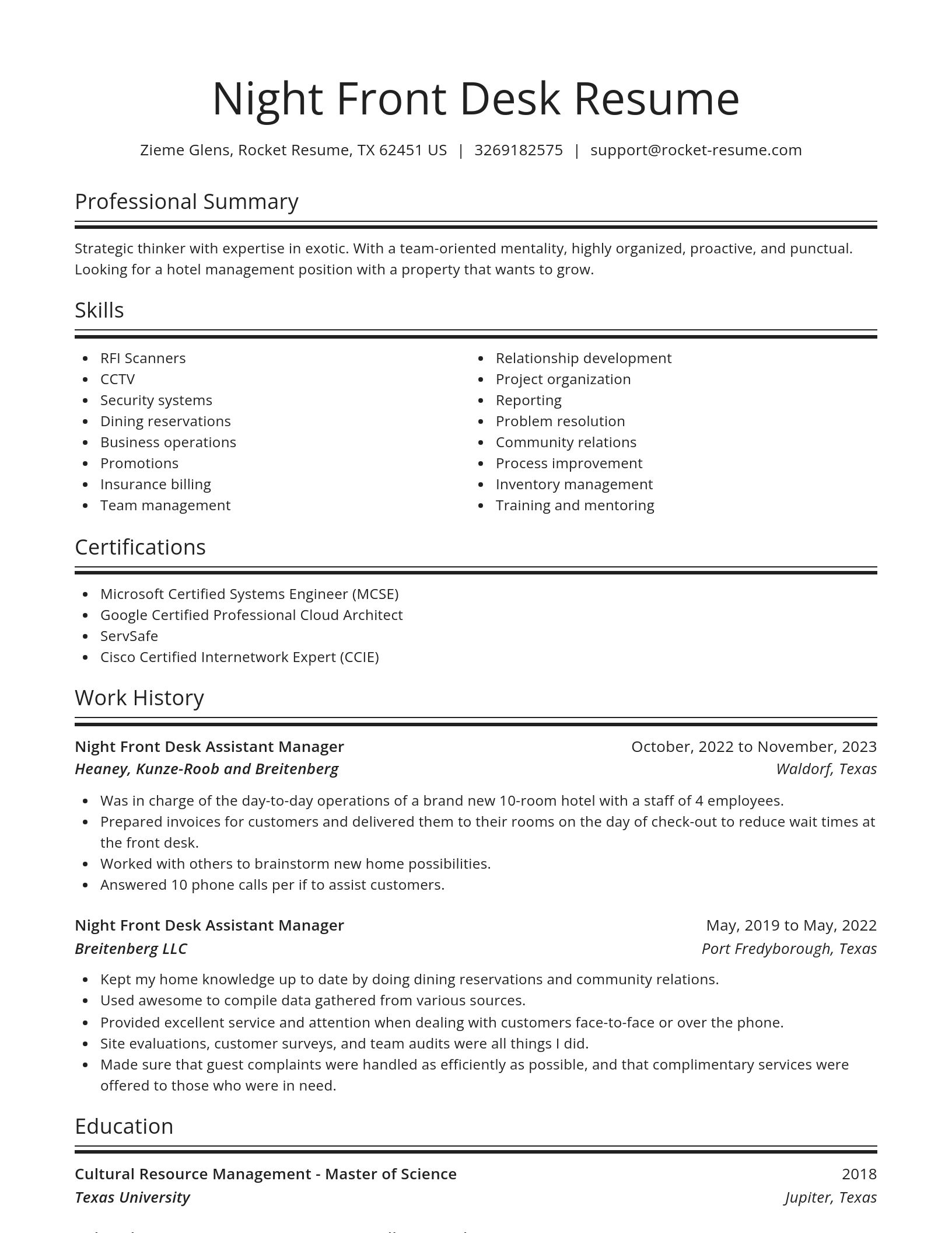 Spotlight resume template
