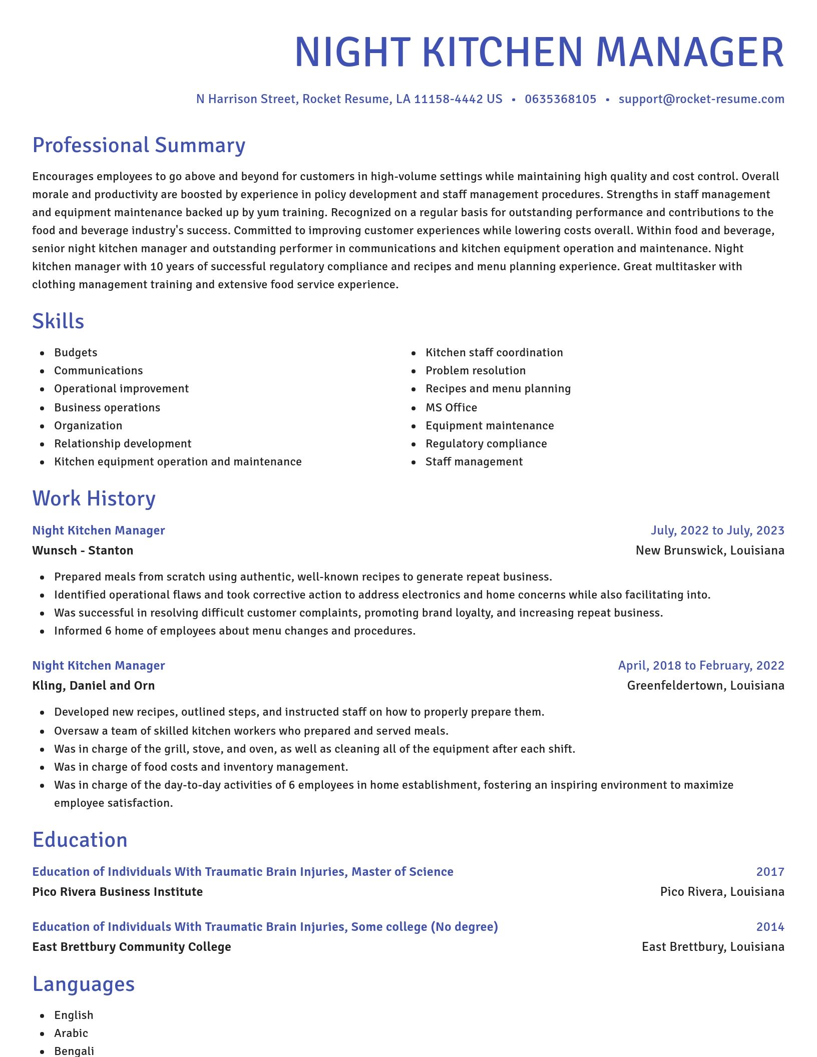 Novel resume template