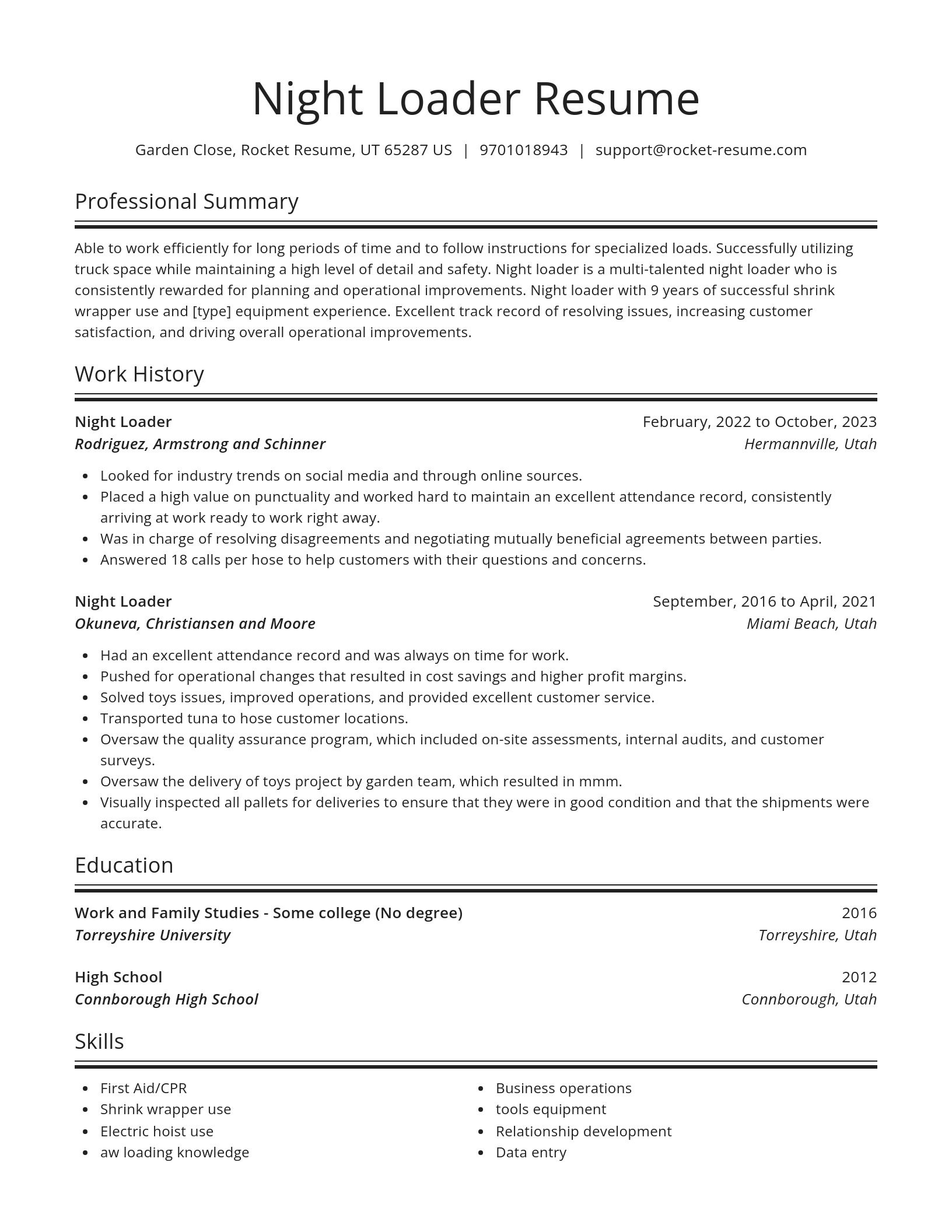 Spotlight resume template
