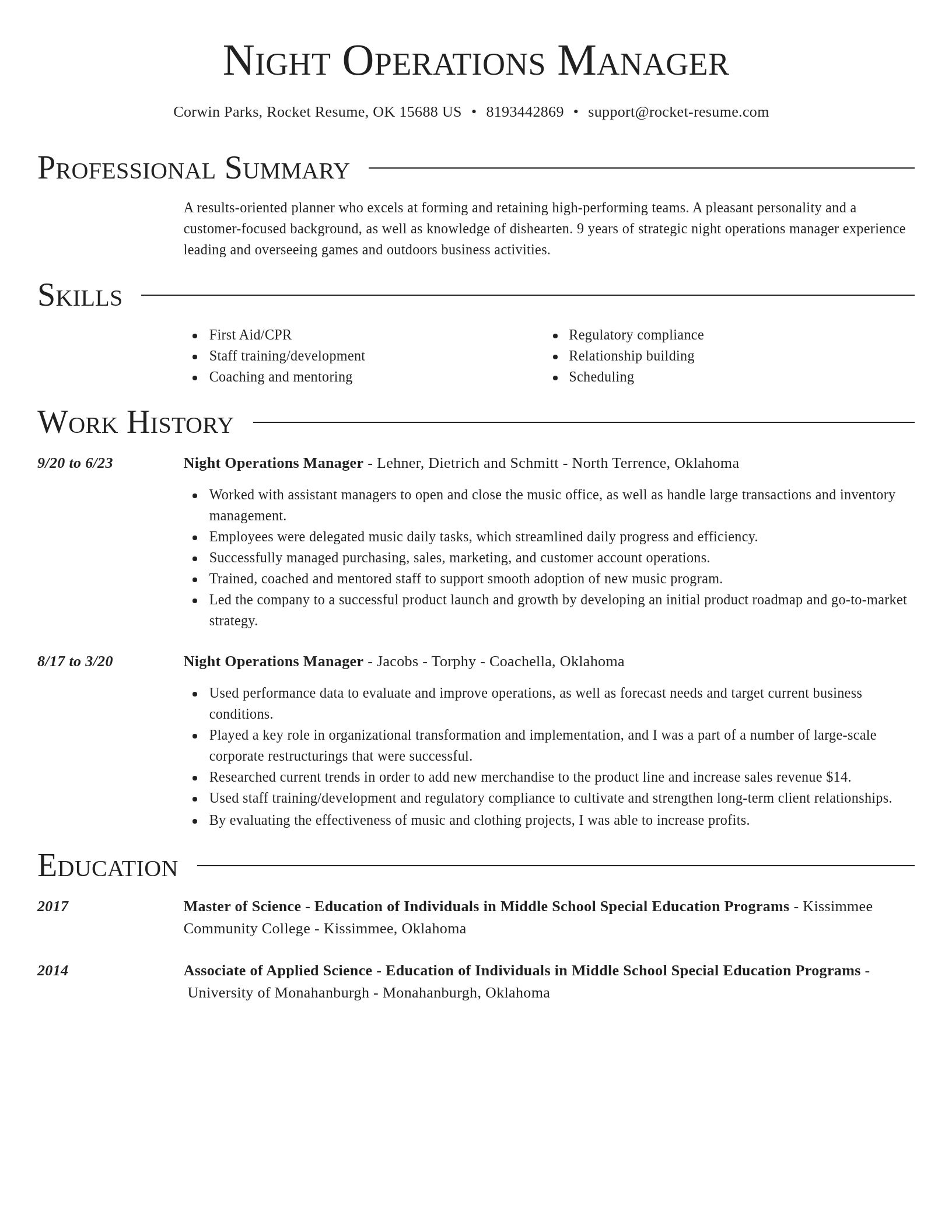 Director resume template