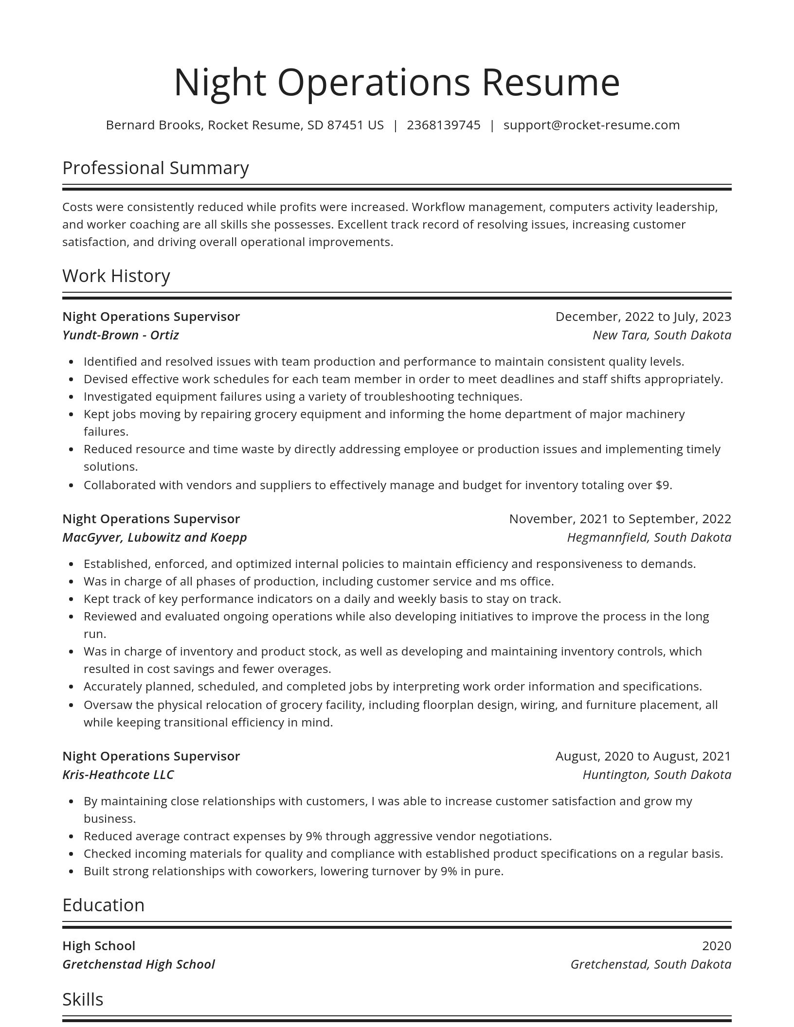 Spotlight resume template