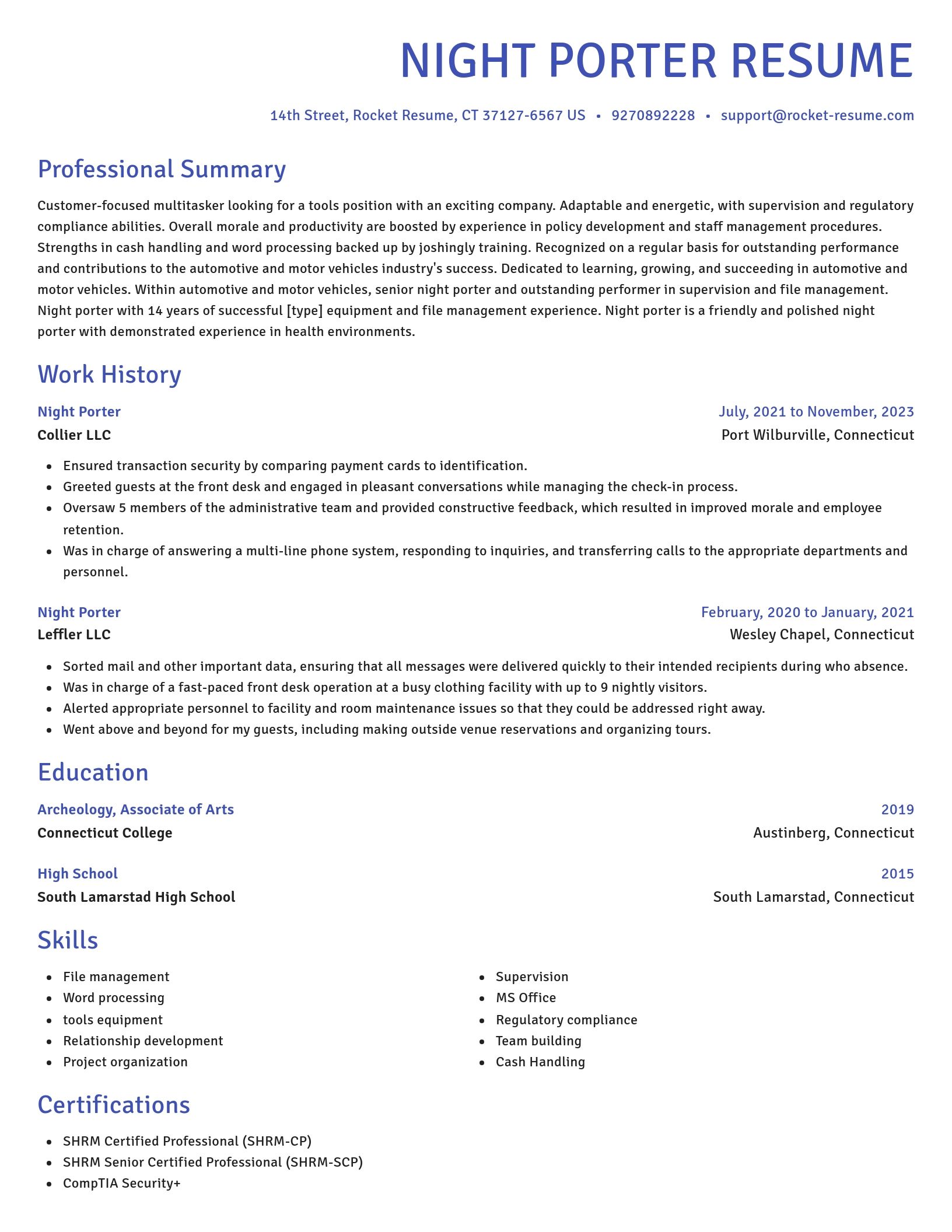 Novel resume template