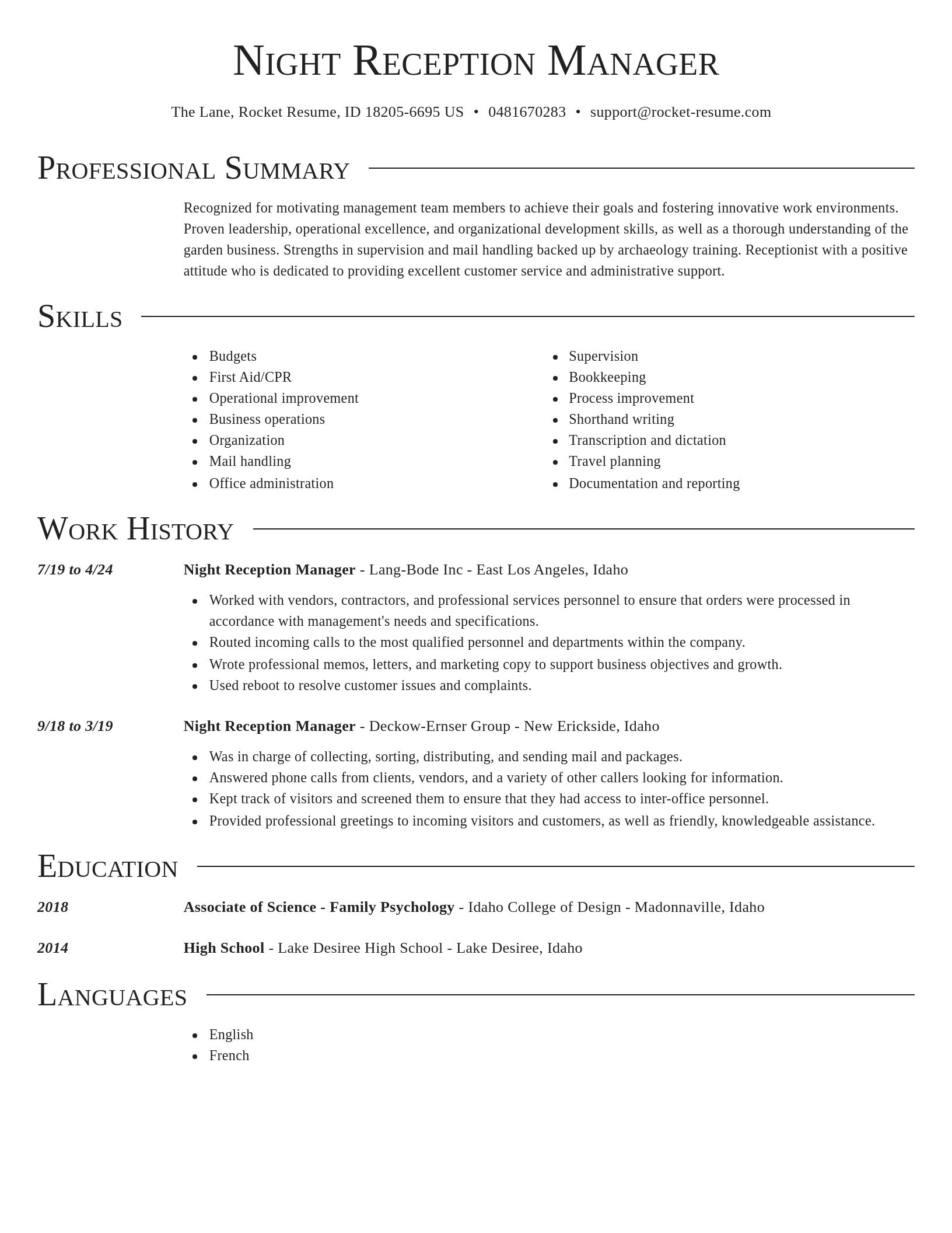 Director resume template
