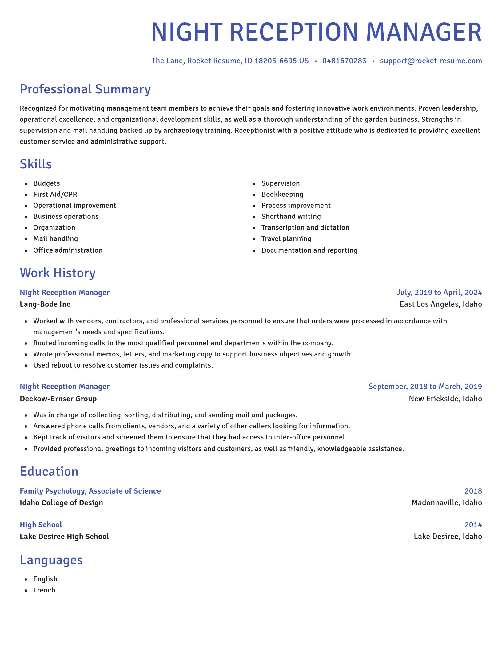 Novel resume template