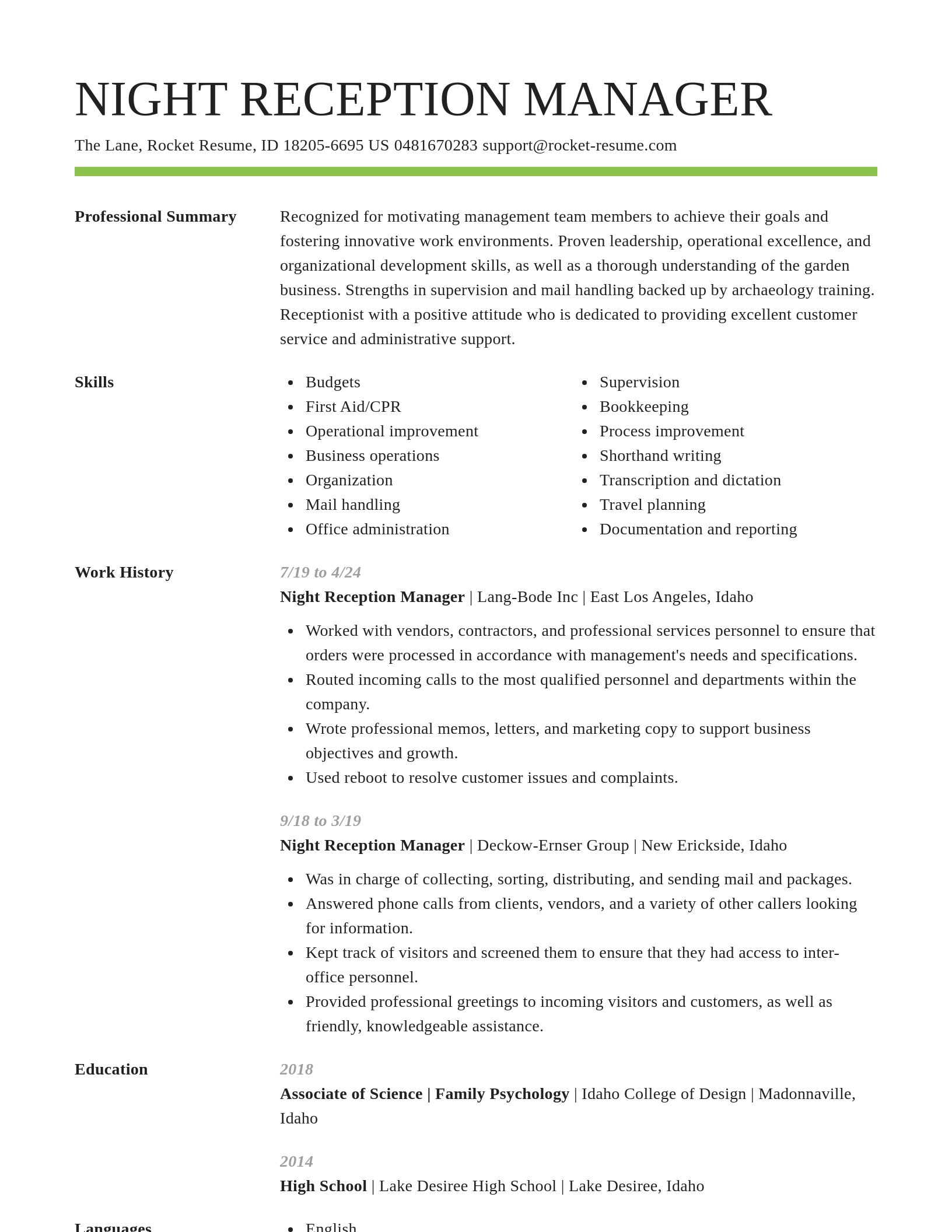 Smart resume template