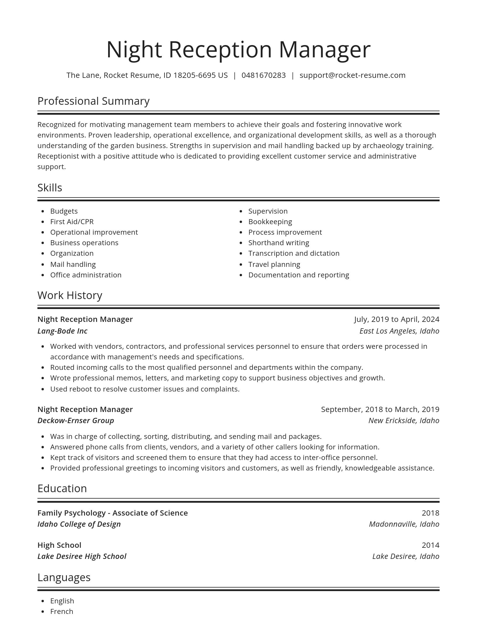 Spotlight resume template
