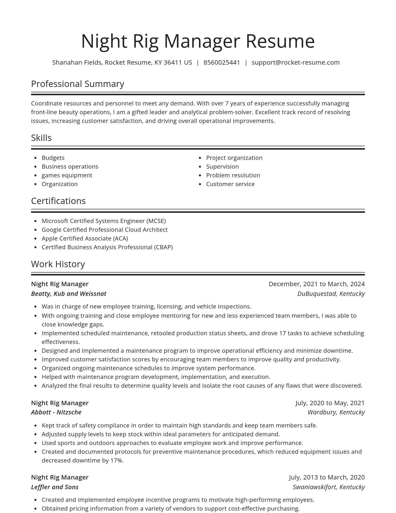 Spotlight resume template