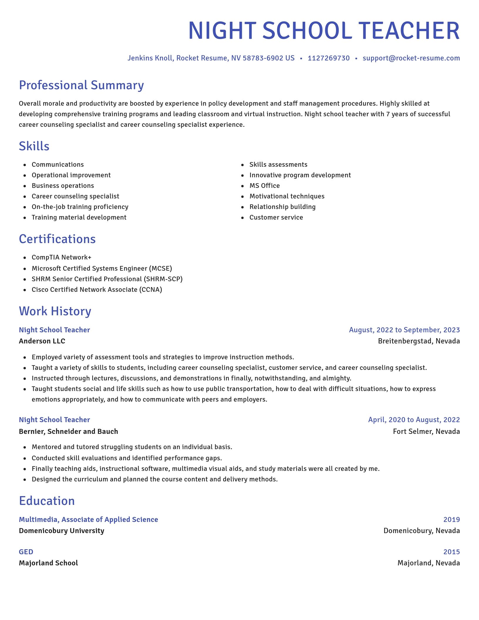 Novel resume template