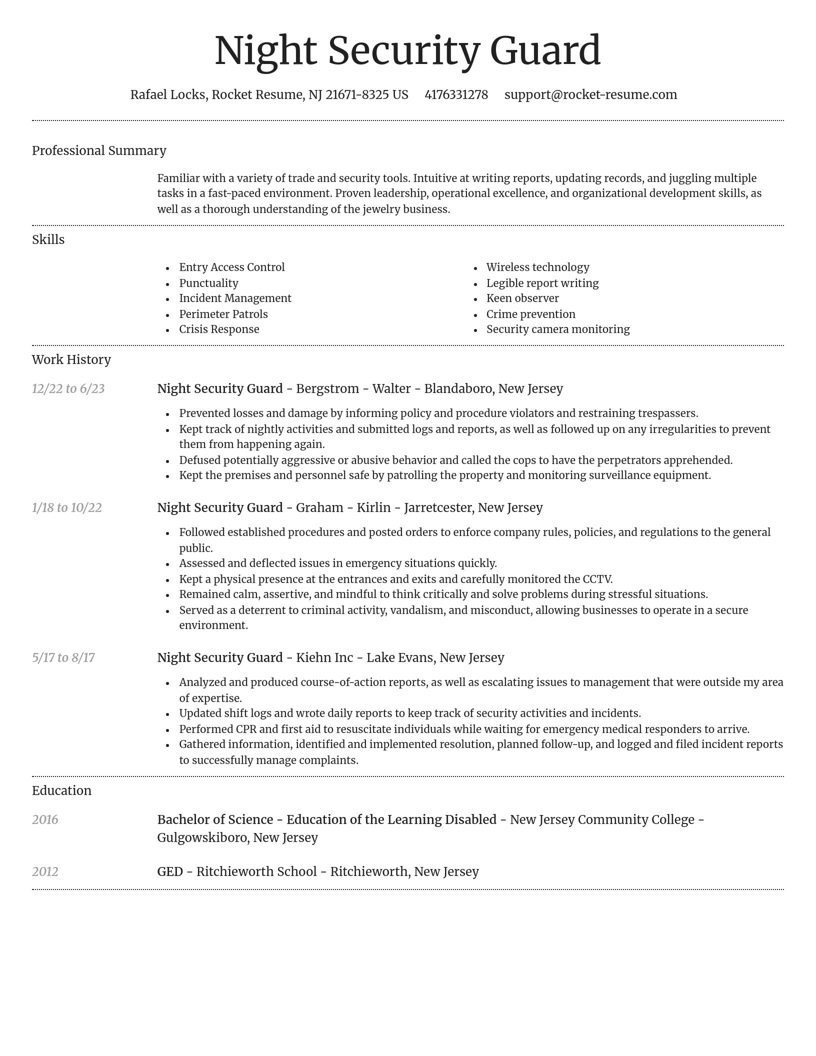 Dignified resume template