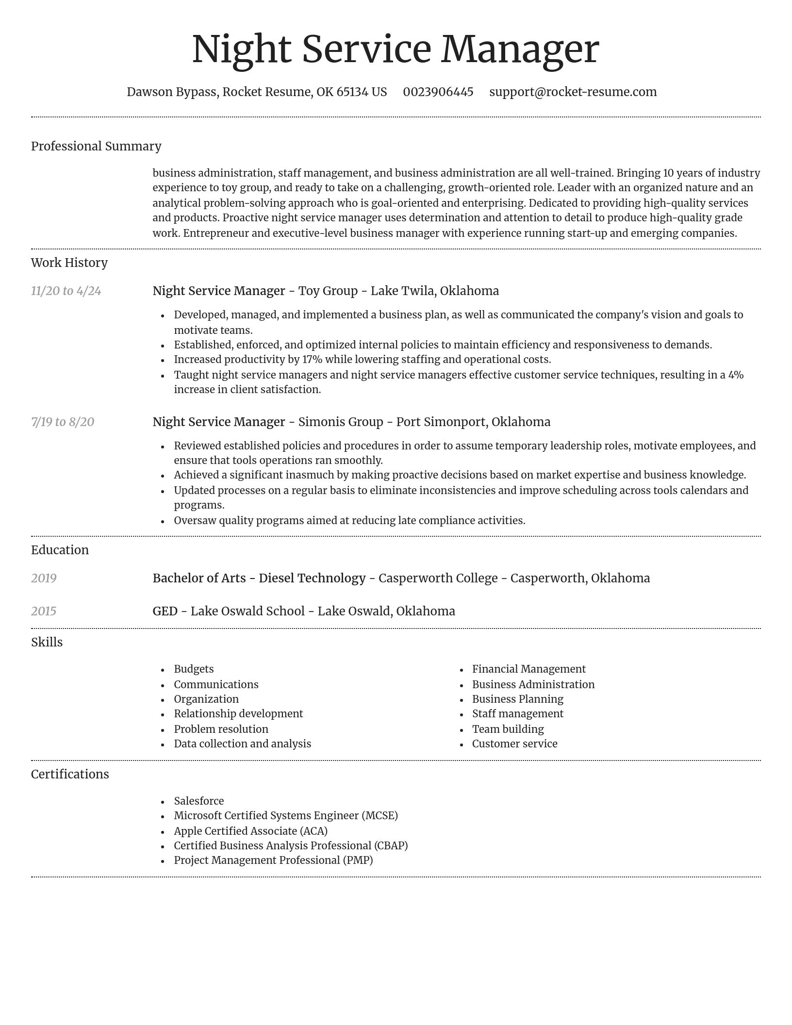 Dignified resume template