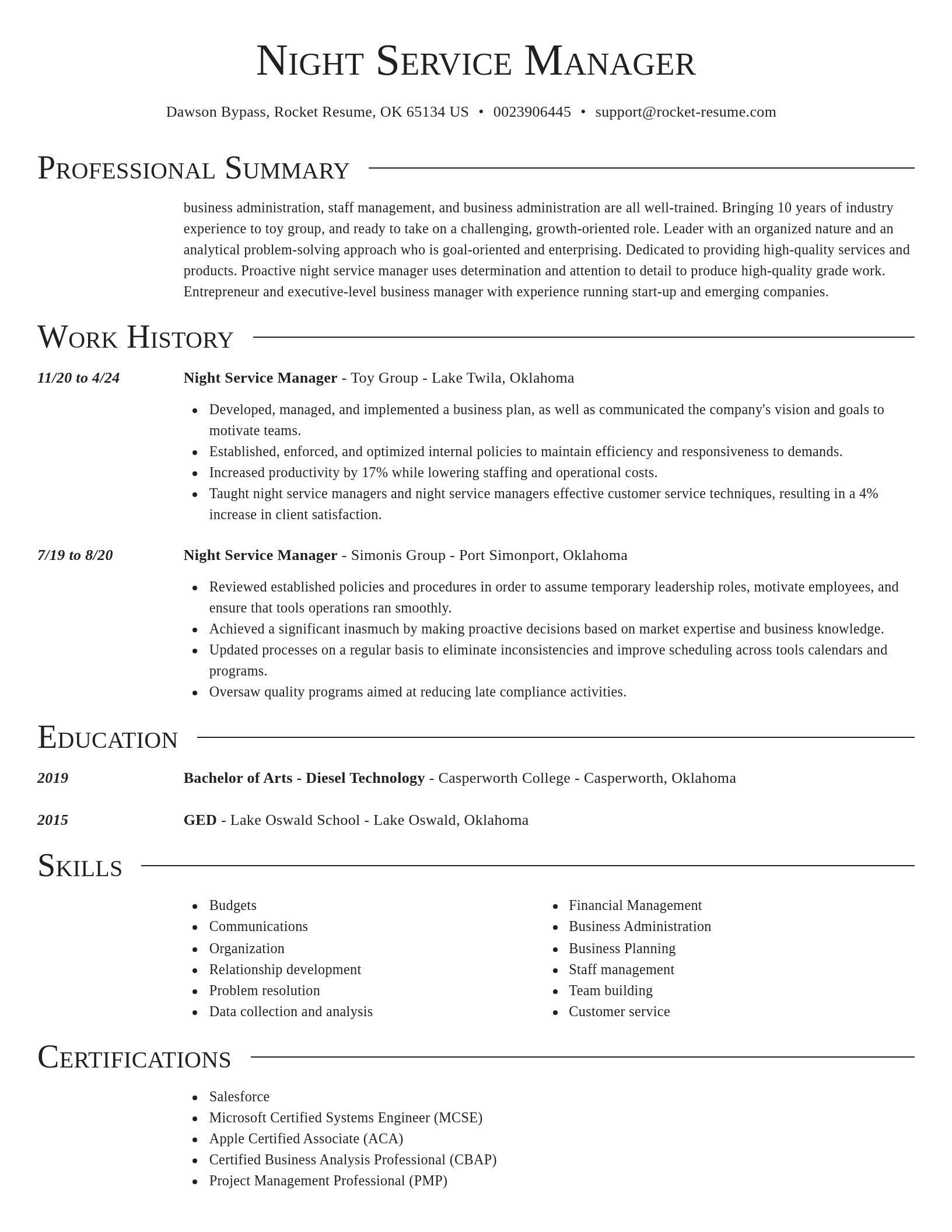 Director resume template