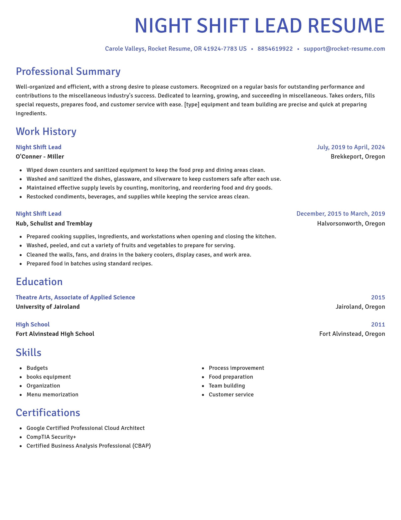 Novel resume template