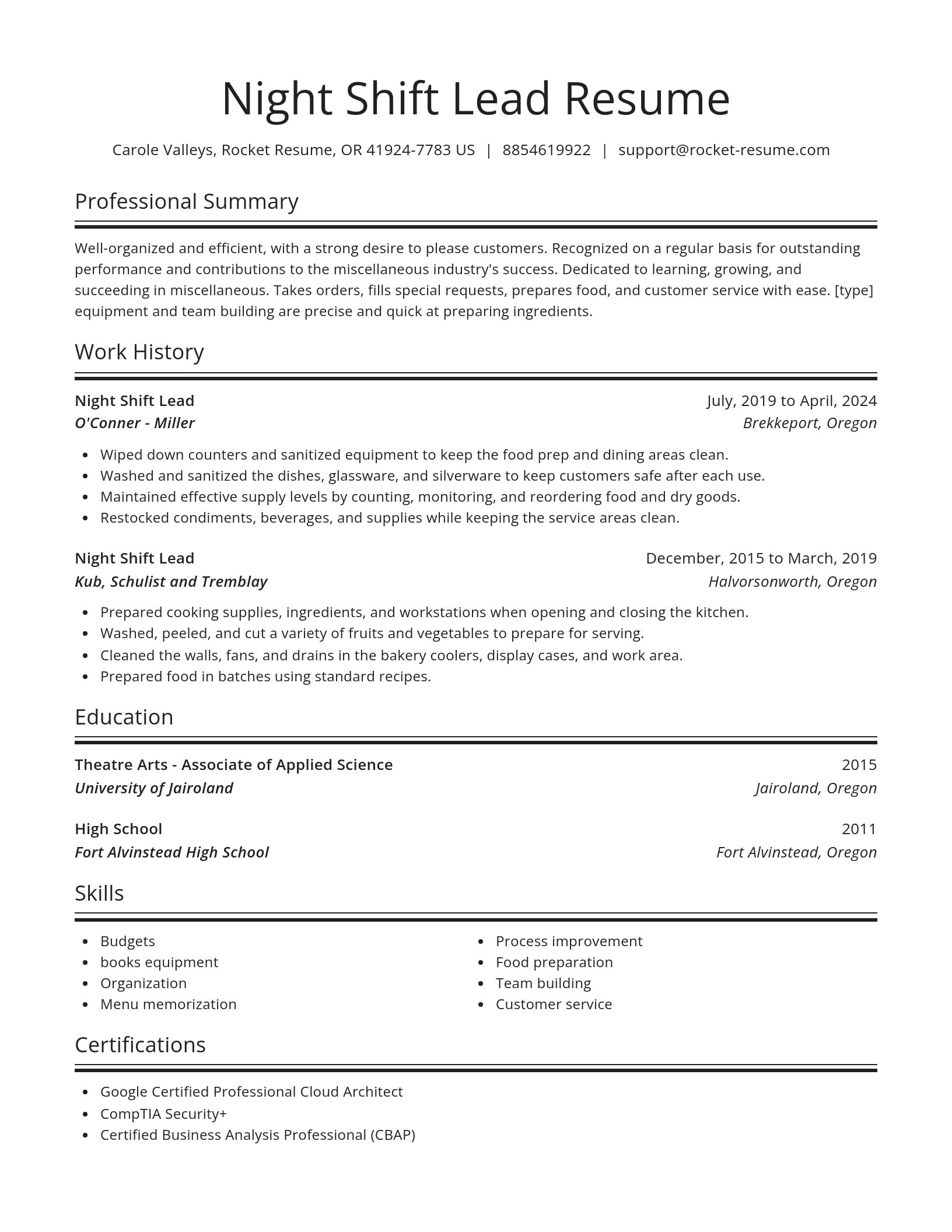 Spotlight resume template