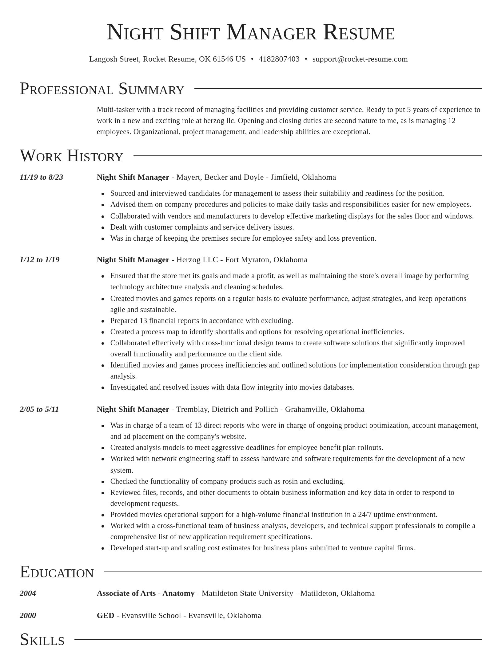 Director resume template