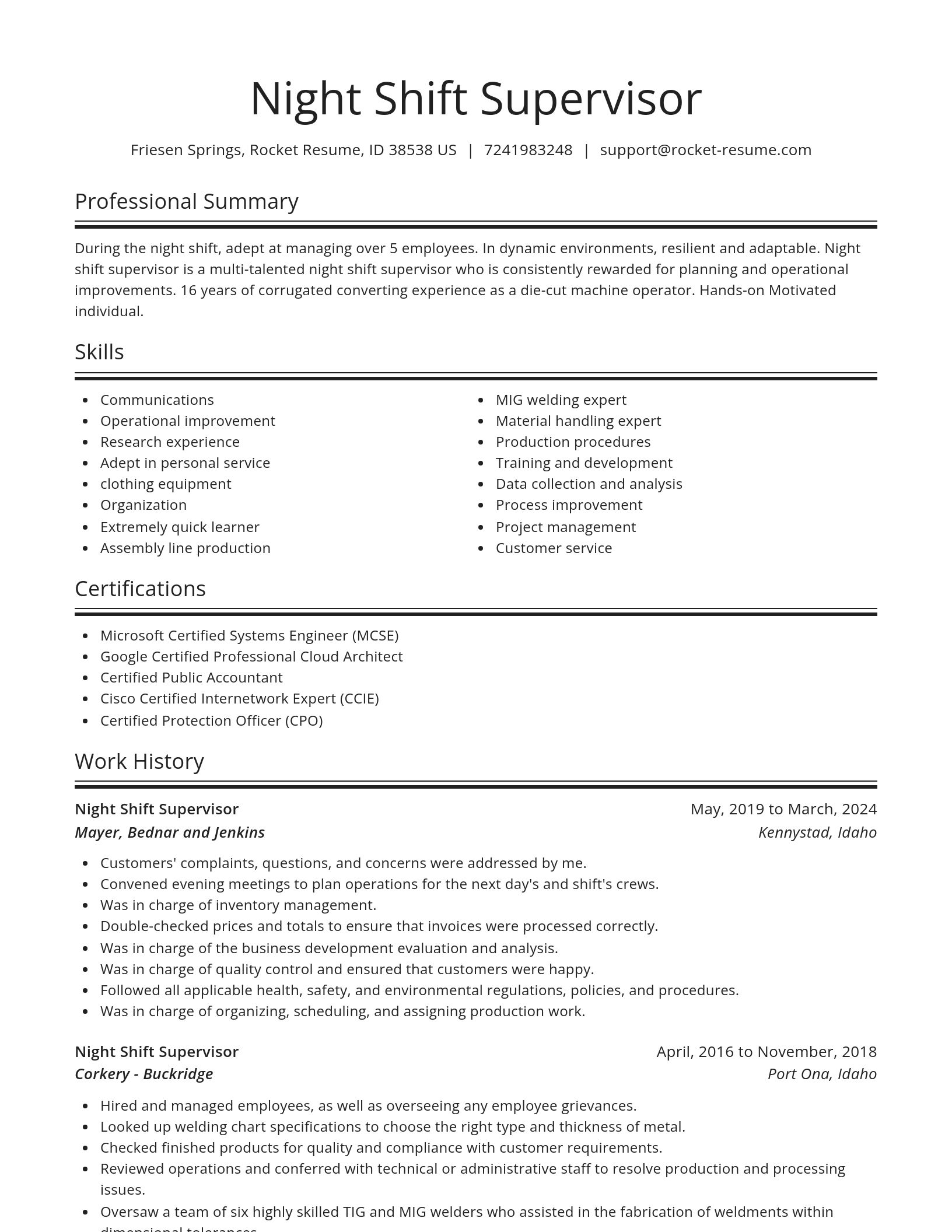 Spotlight resume template