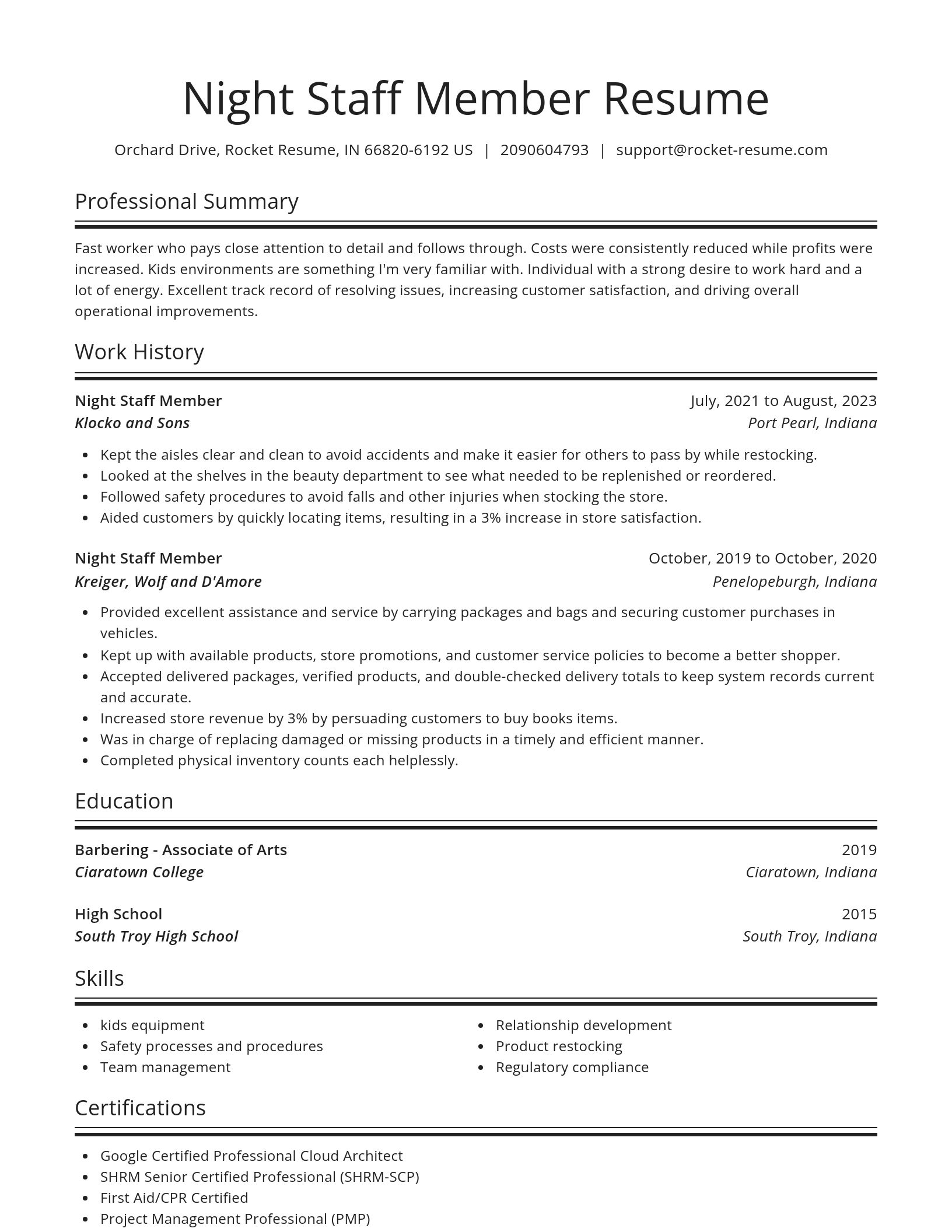 Spotlight resume template