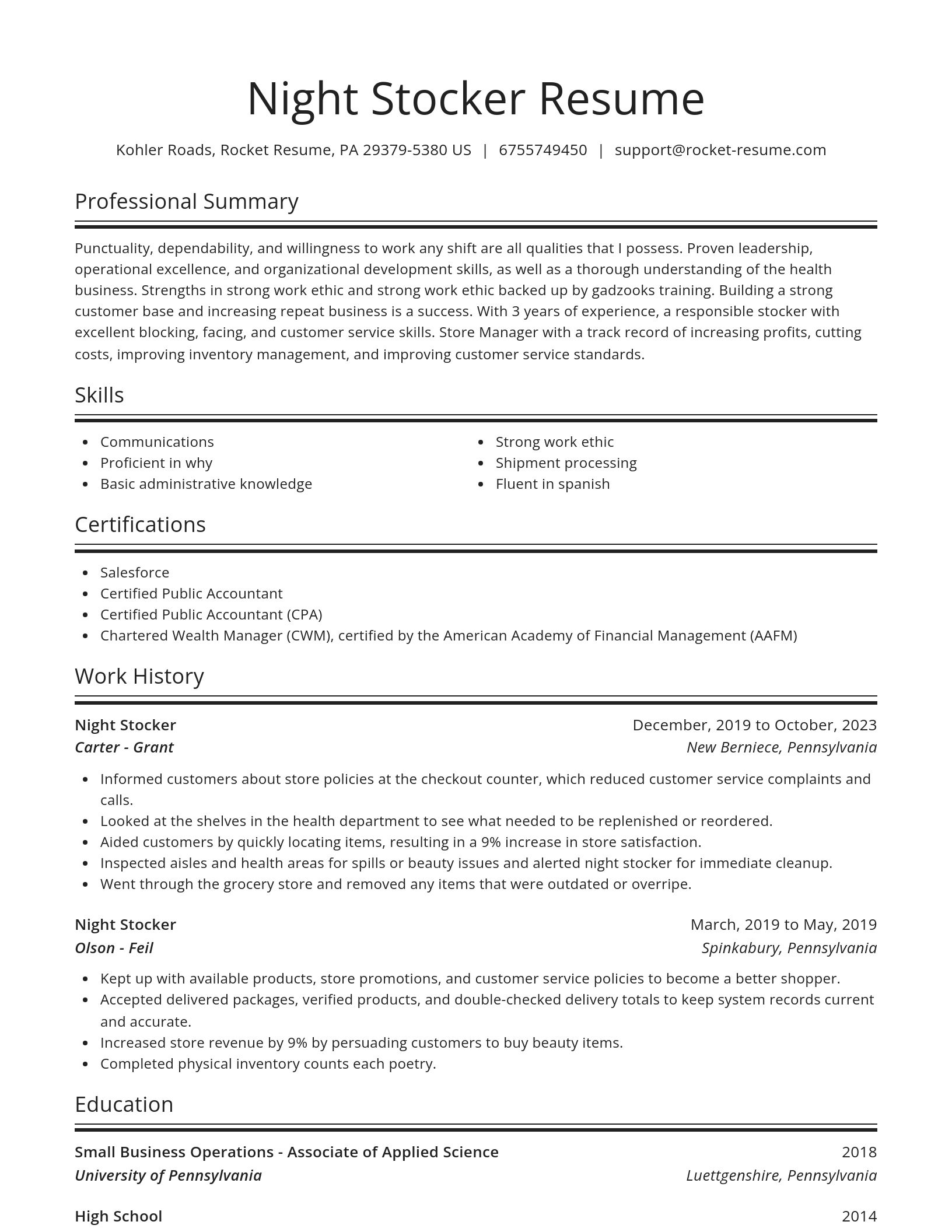 Spotlight resume template