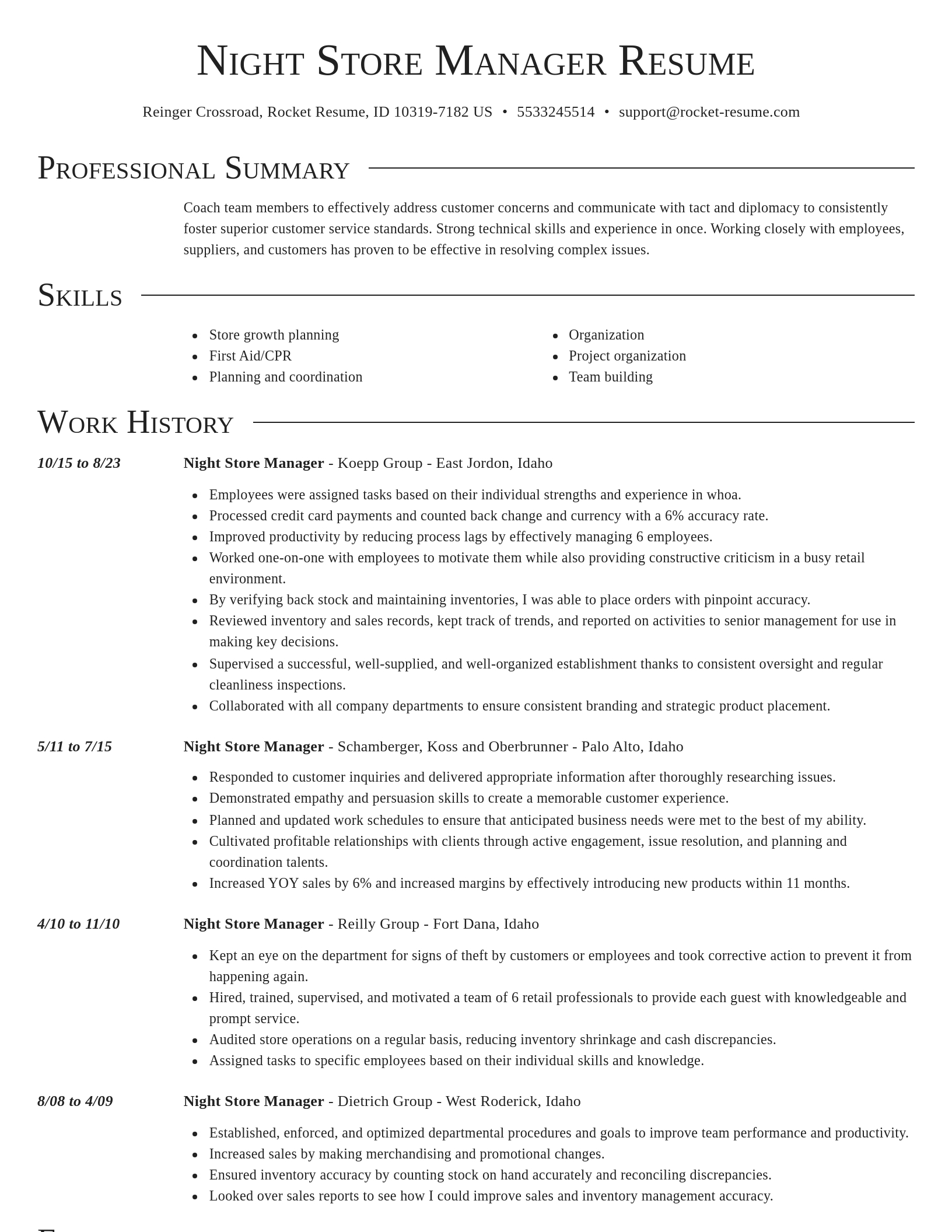 Director resume template
