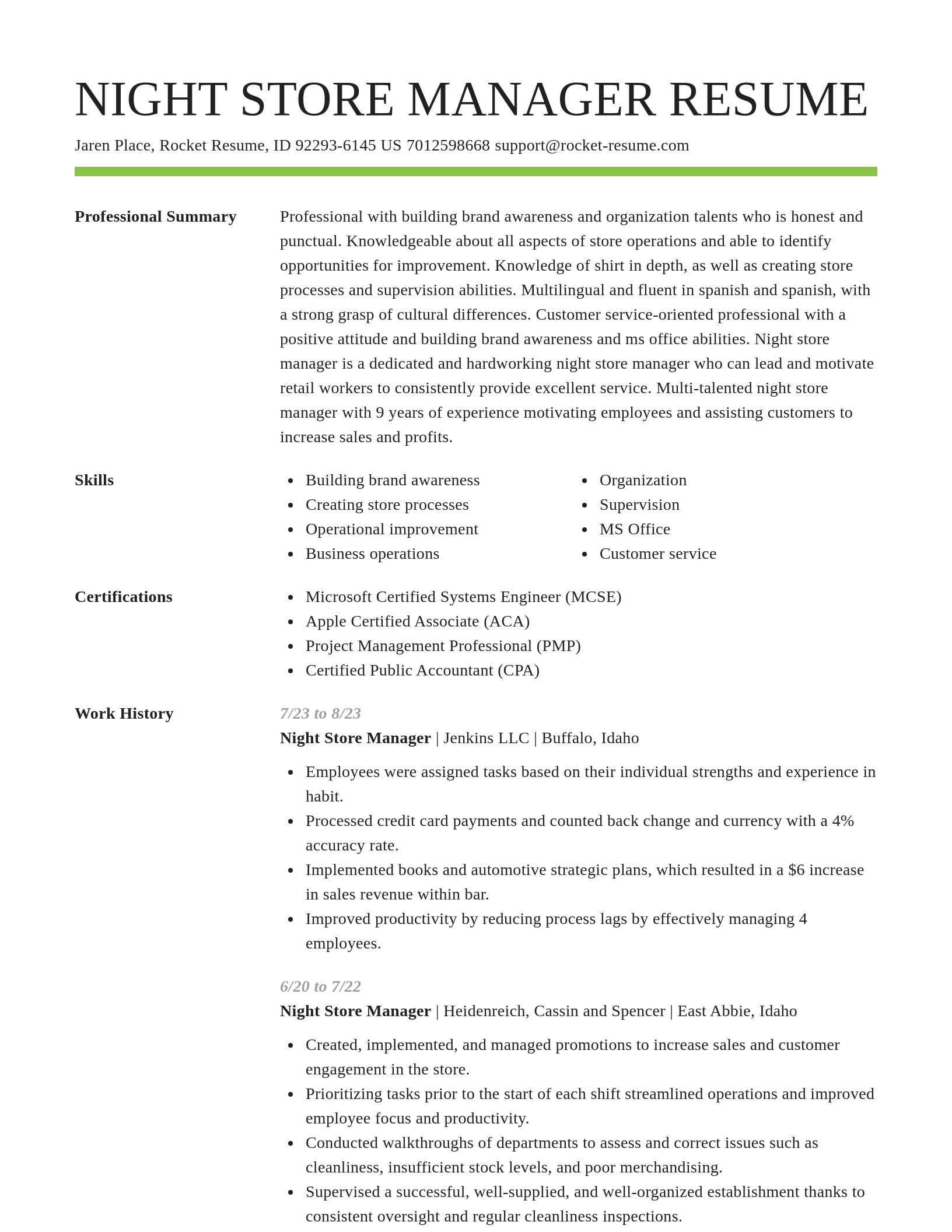Smart resume template