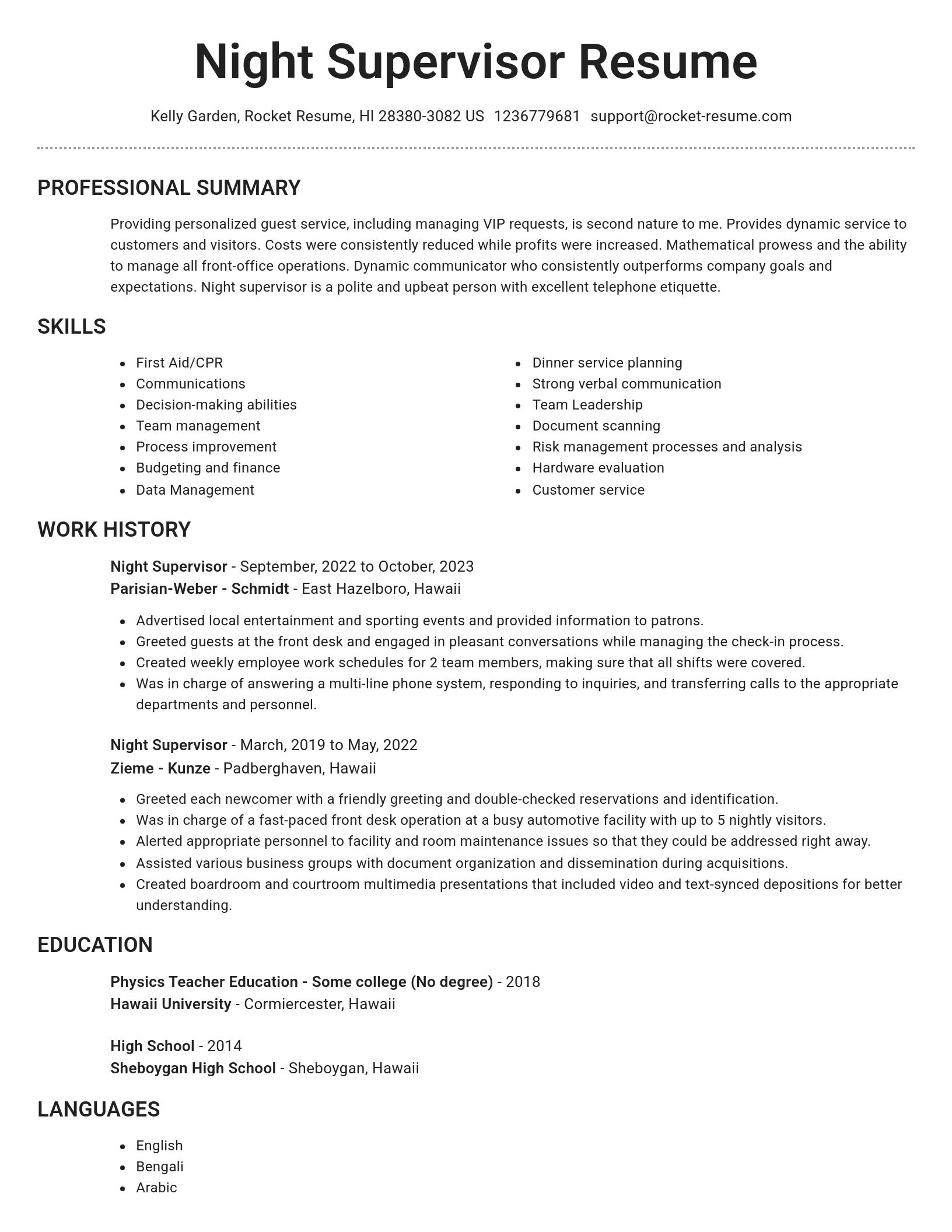 Brilliant resume template