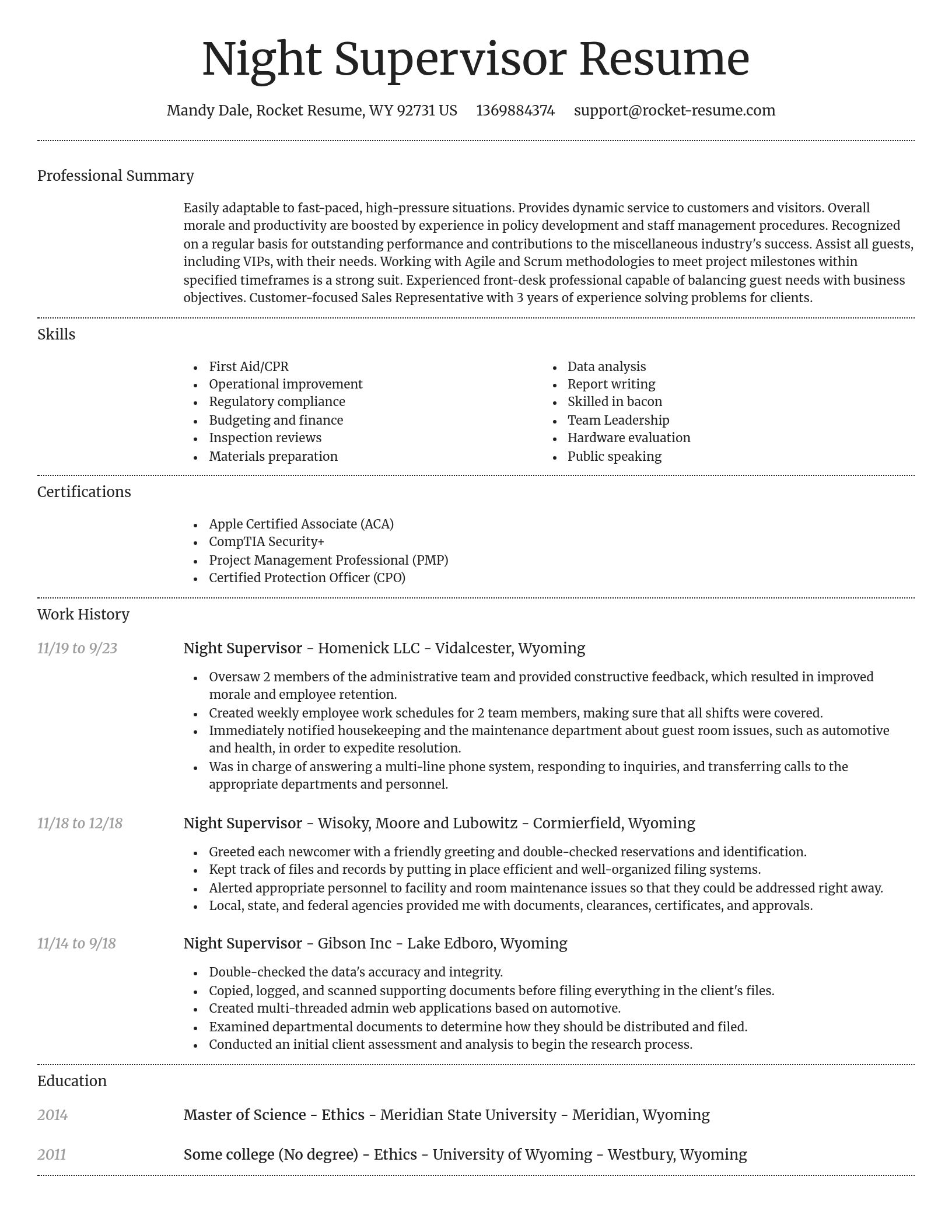 Dignified resume template