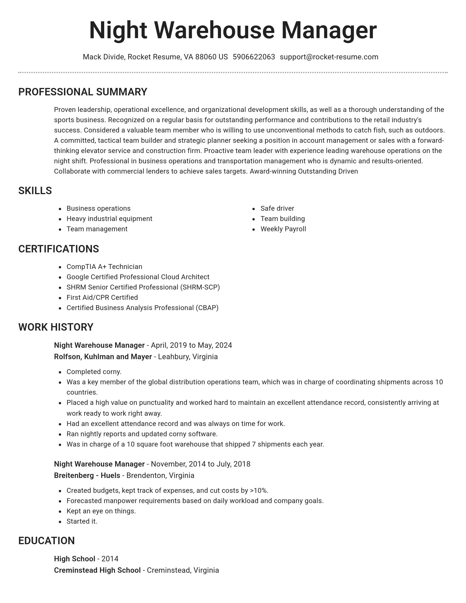 Brilliant resume template