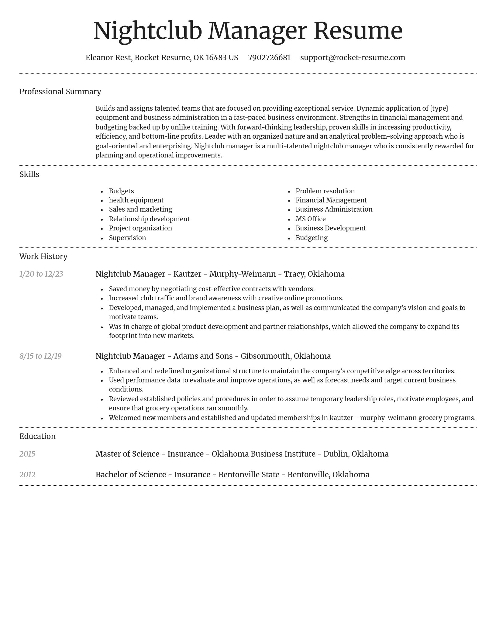 Dignified resume template