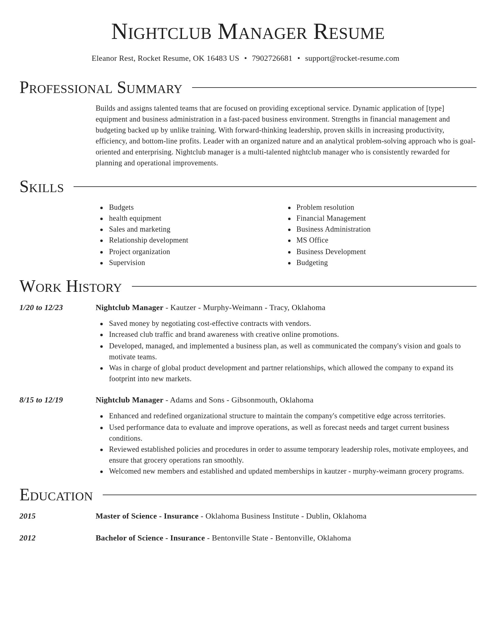 Director resume template