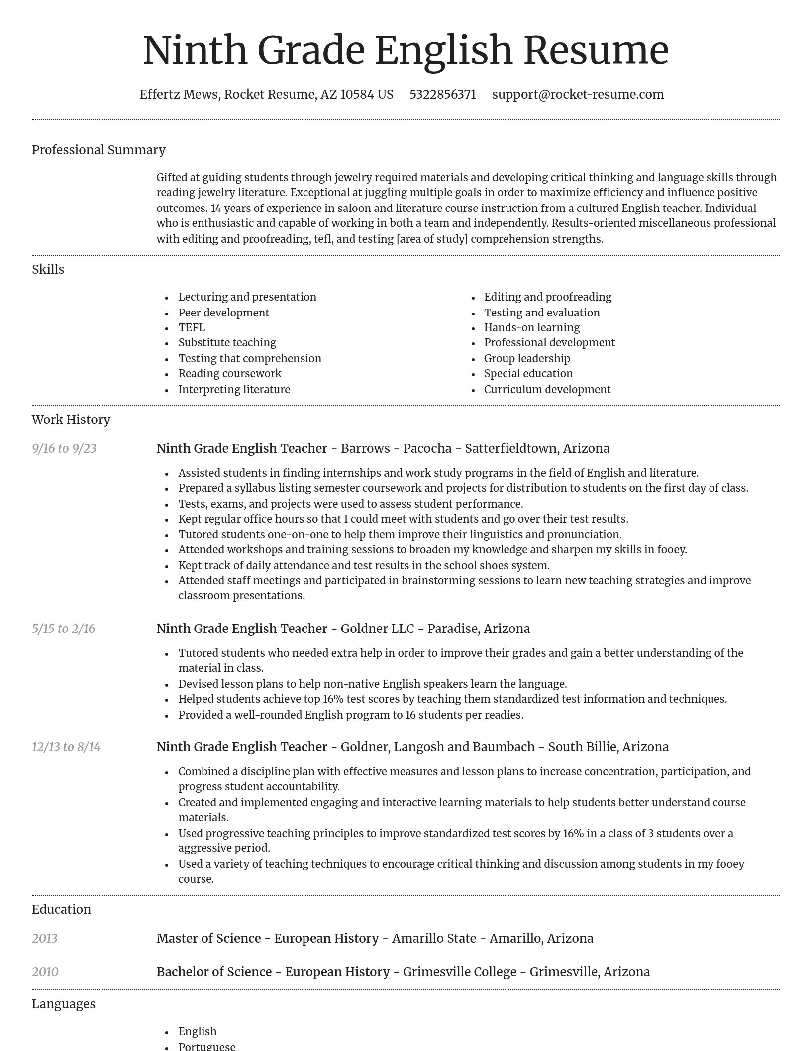 Dignified resume template