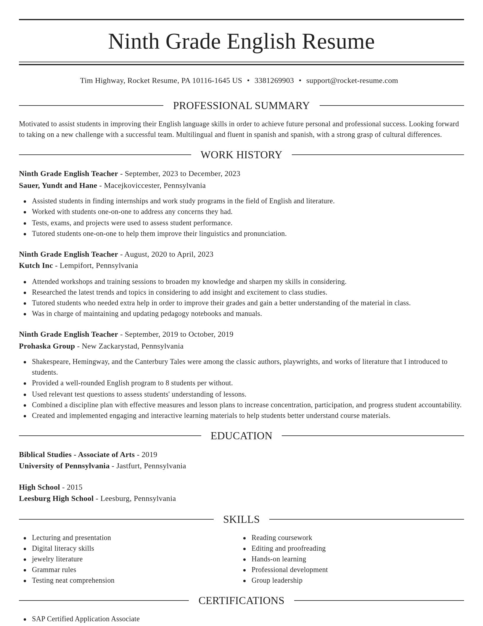 Elegant resume template