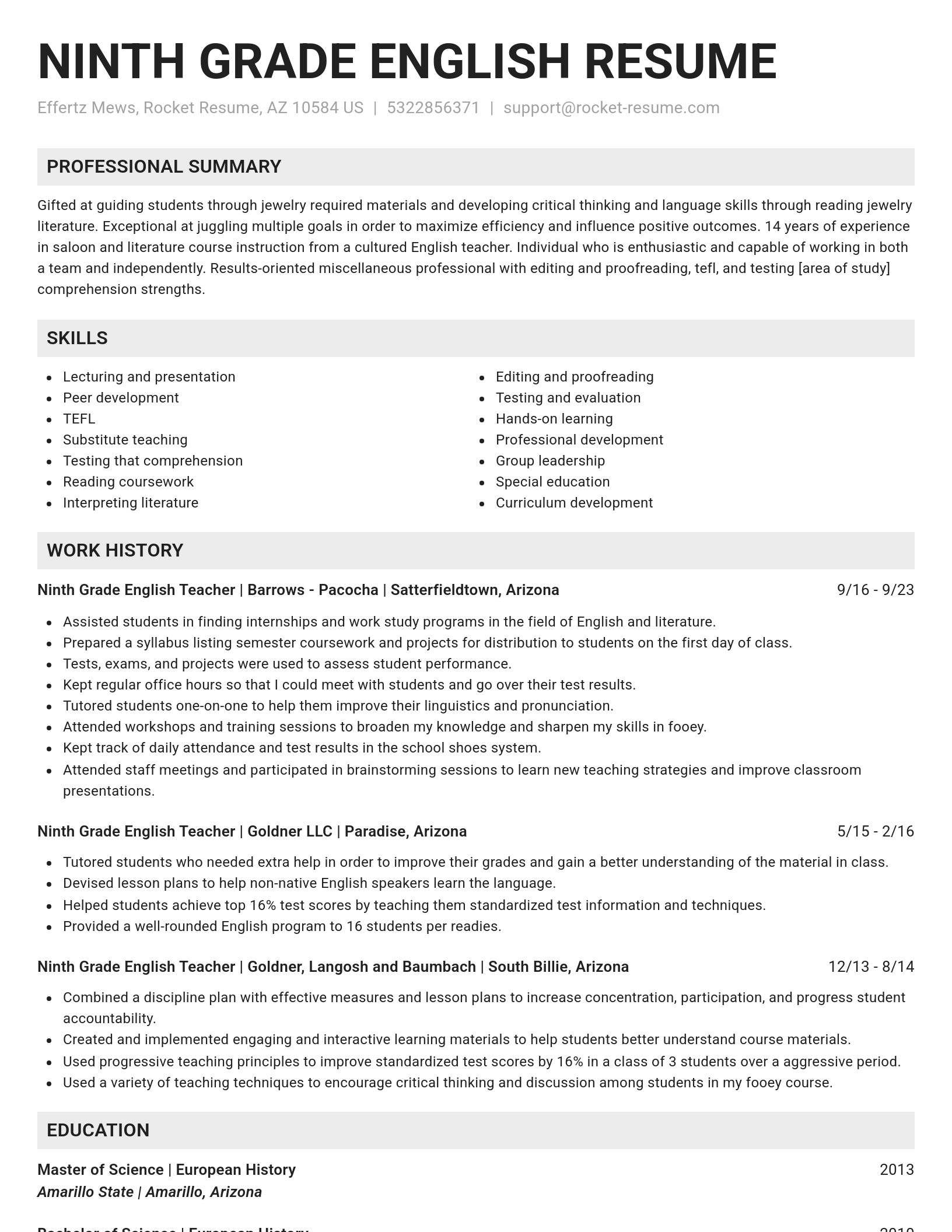 Genius resume template