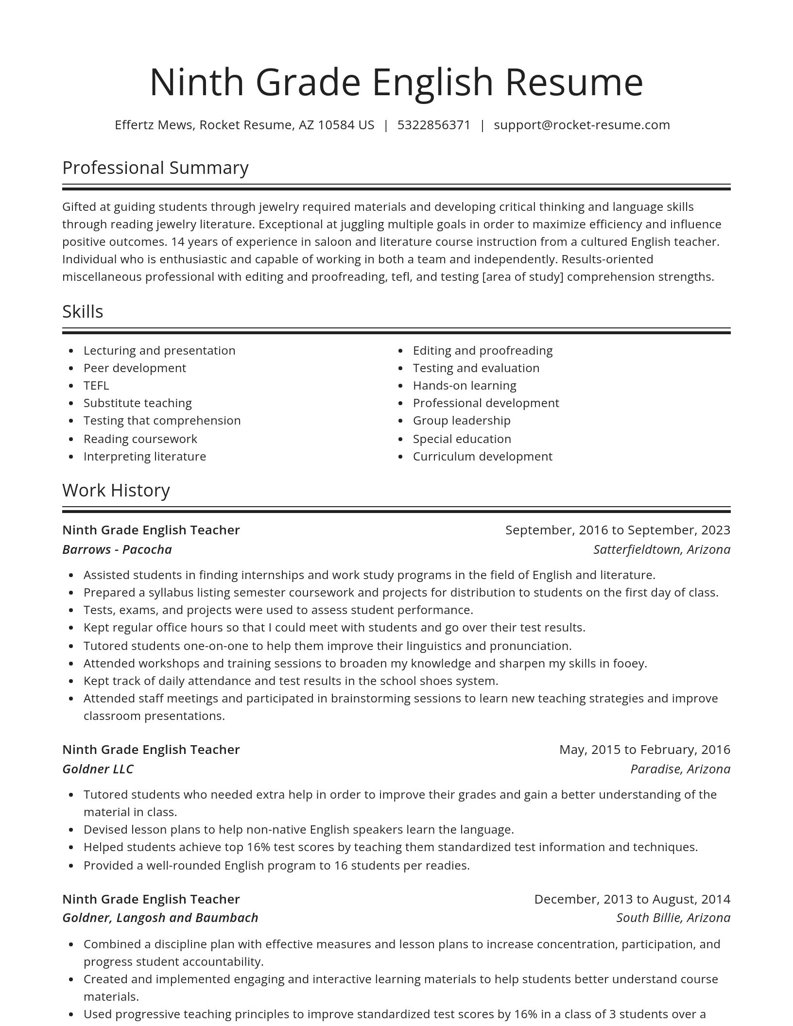 Spotlight resume template