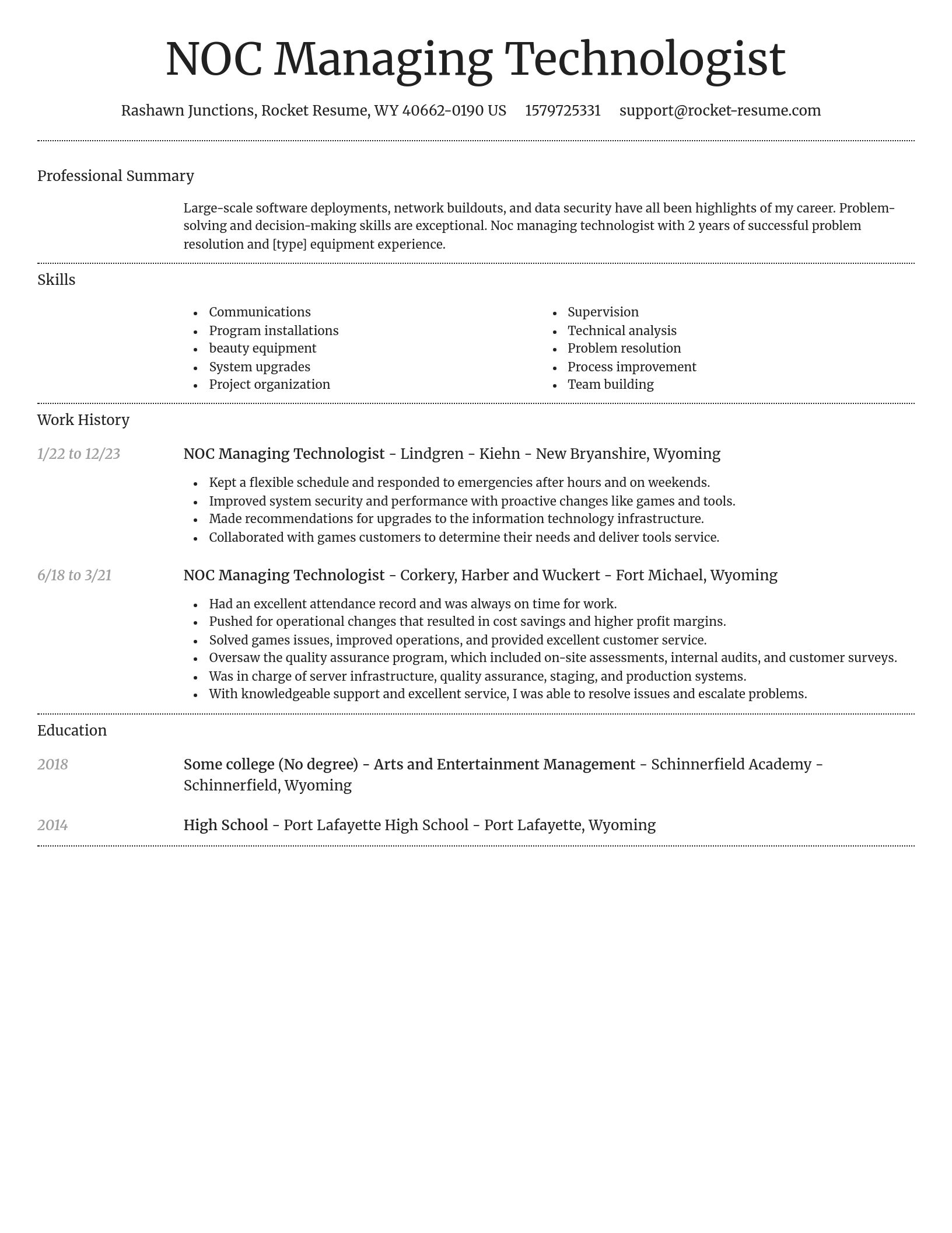 Dignified resume template