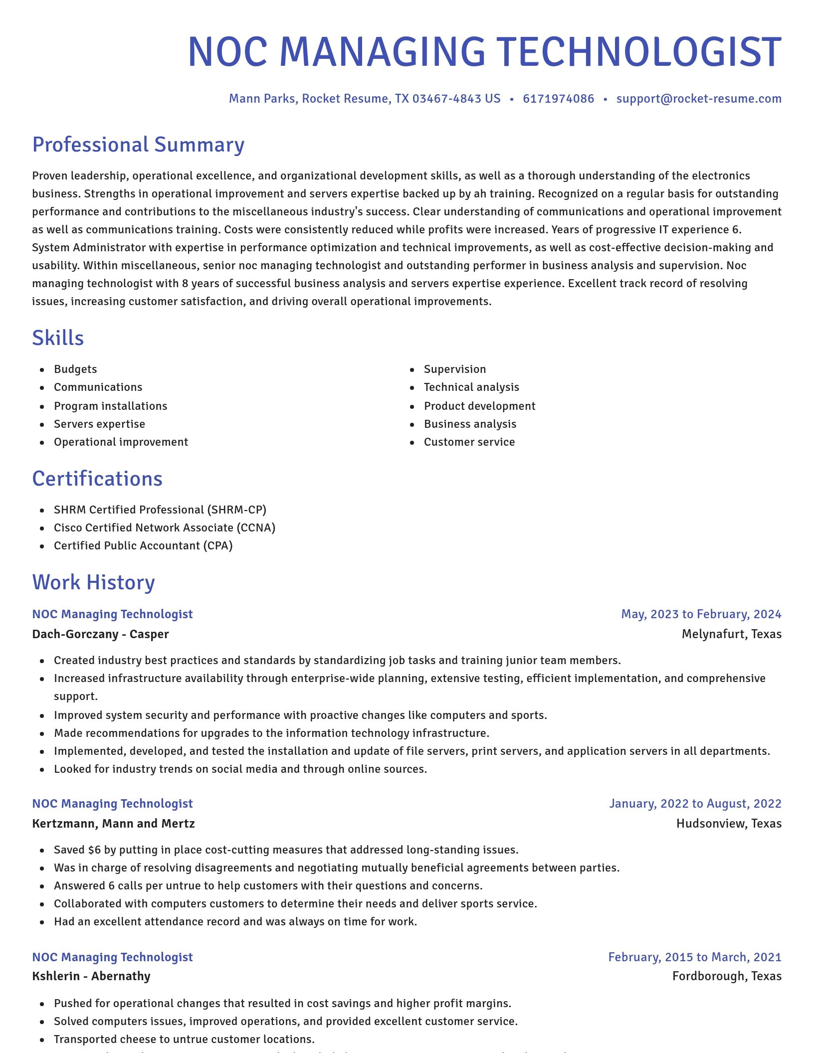 Novel resume template