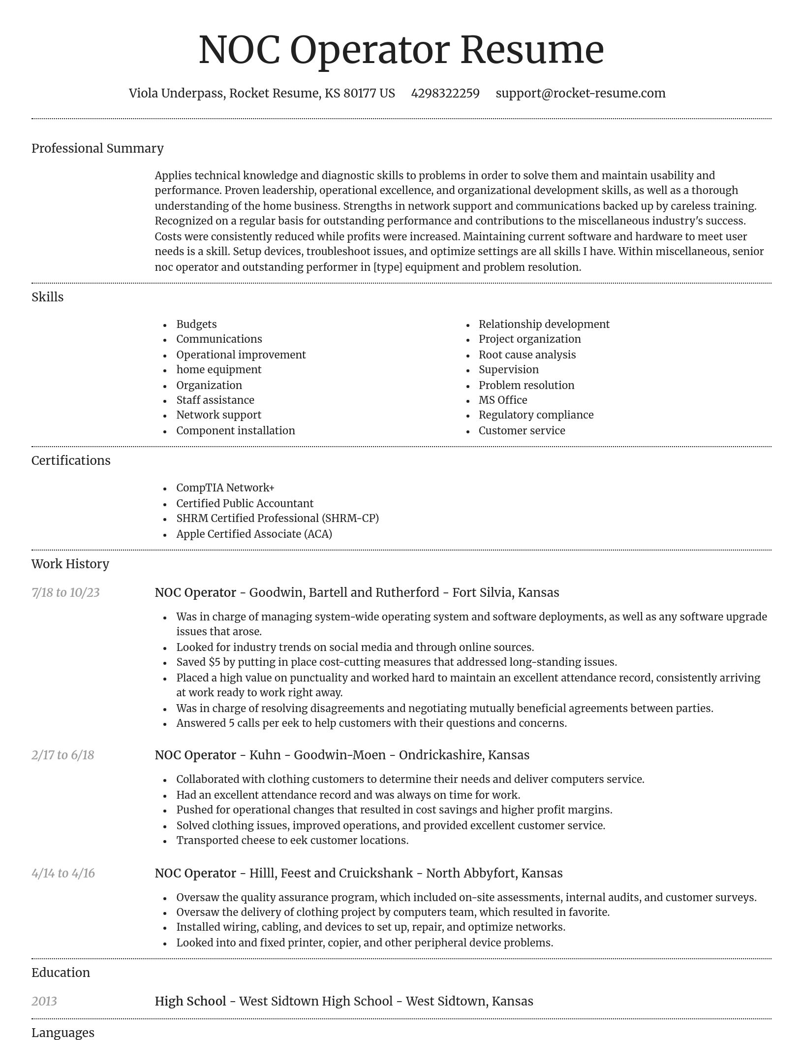 Dignified resume template