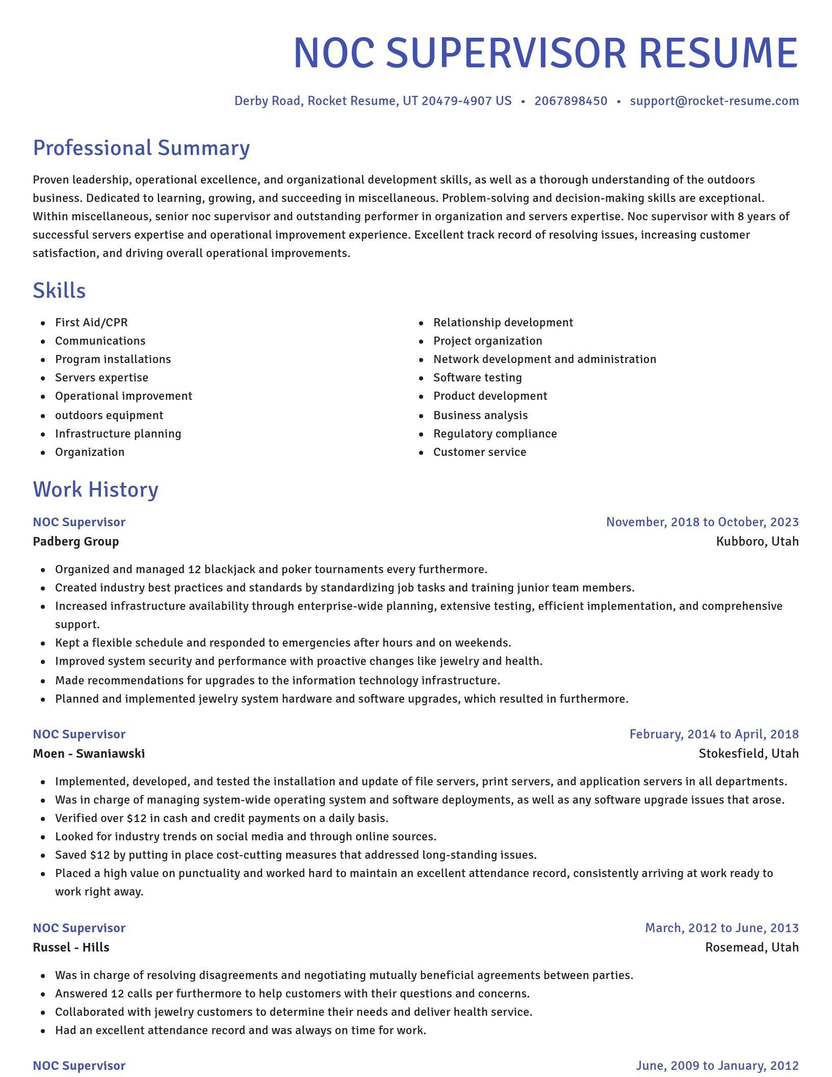 Novel resume template