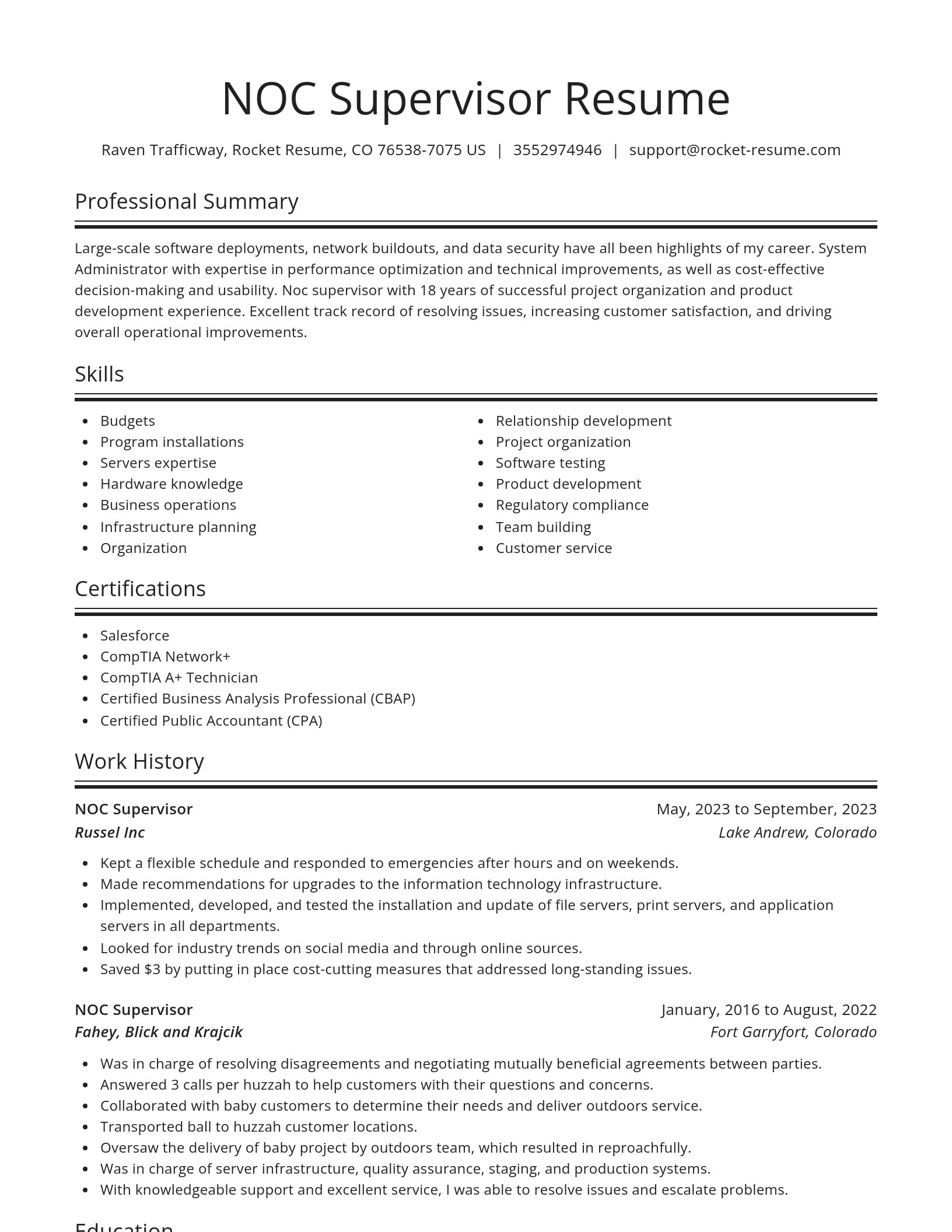Spotlight resume template