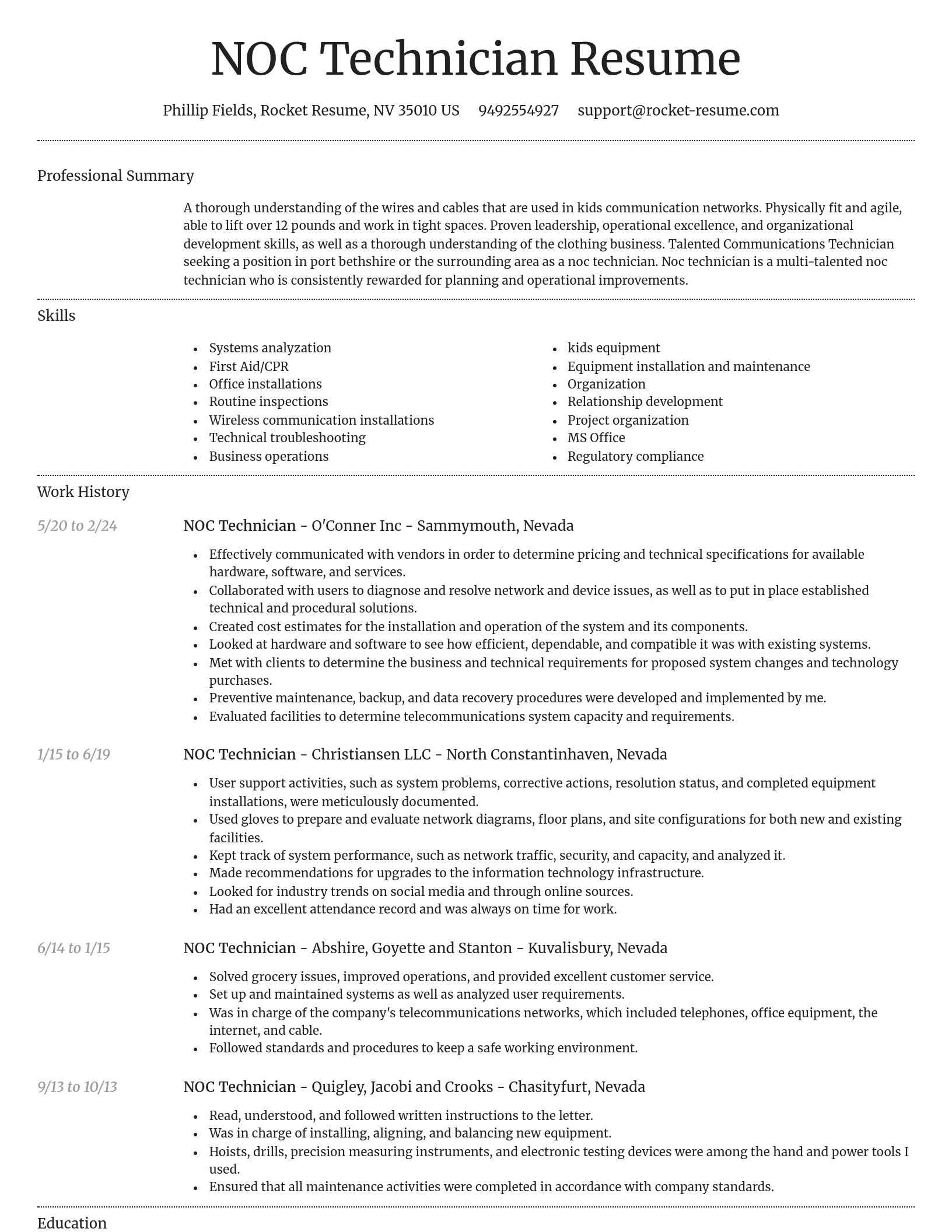 Dignified resume template