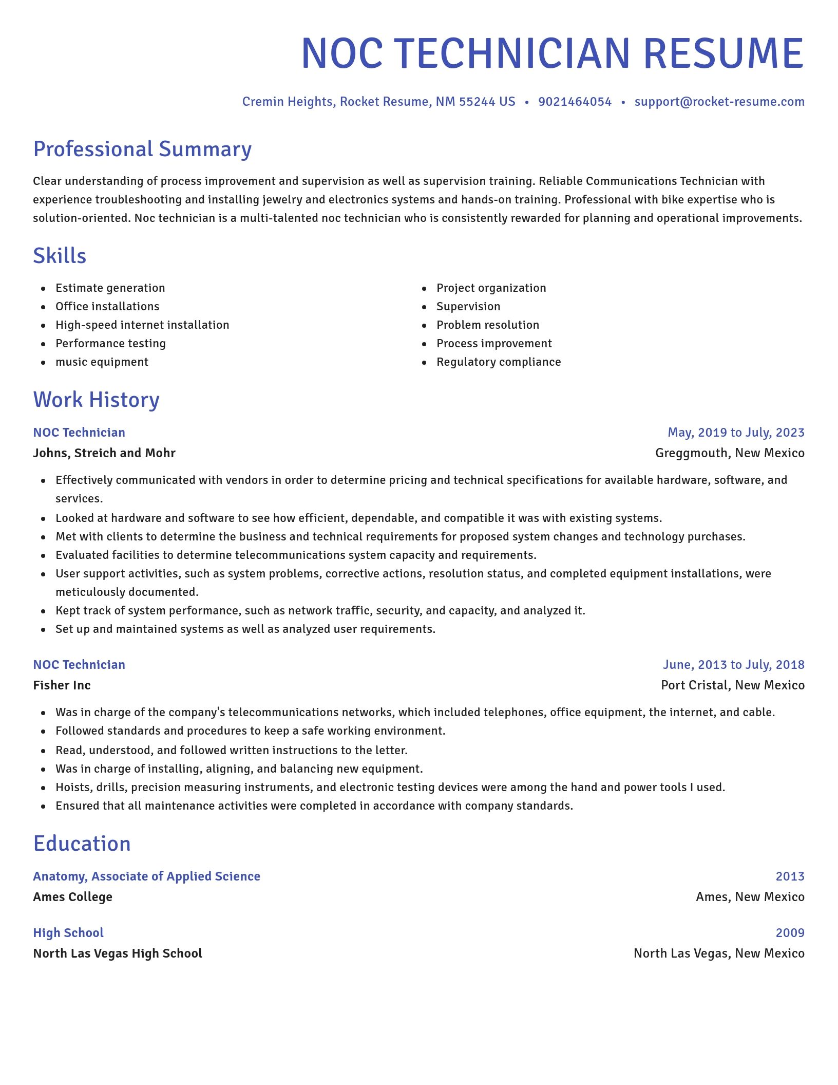 Novel resume template