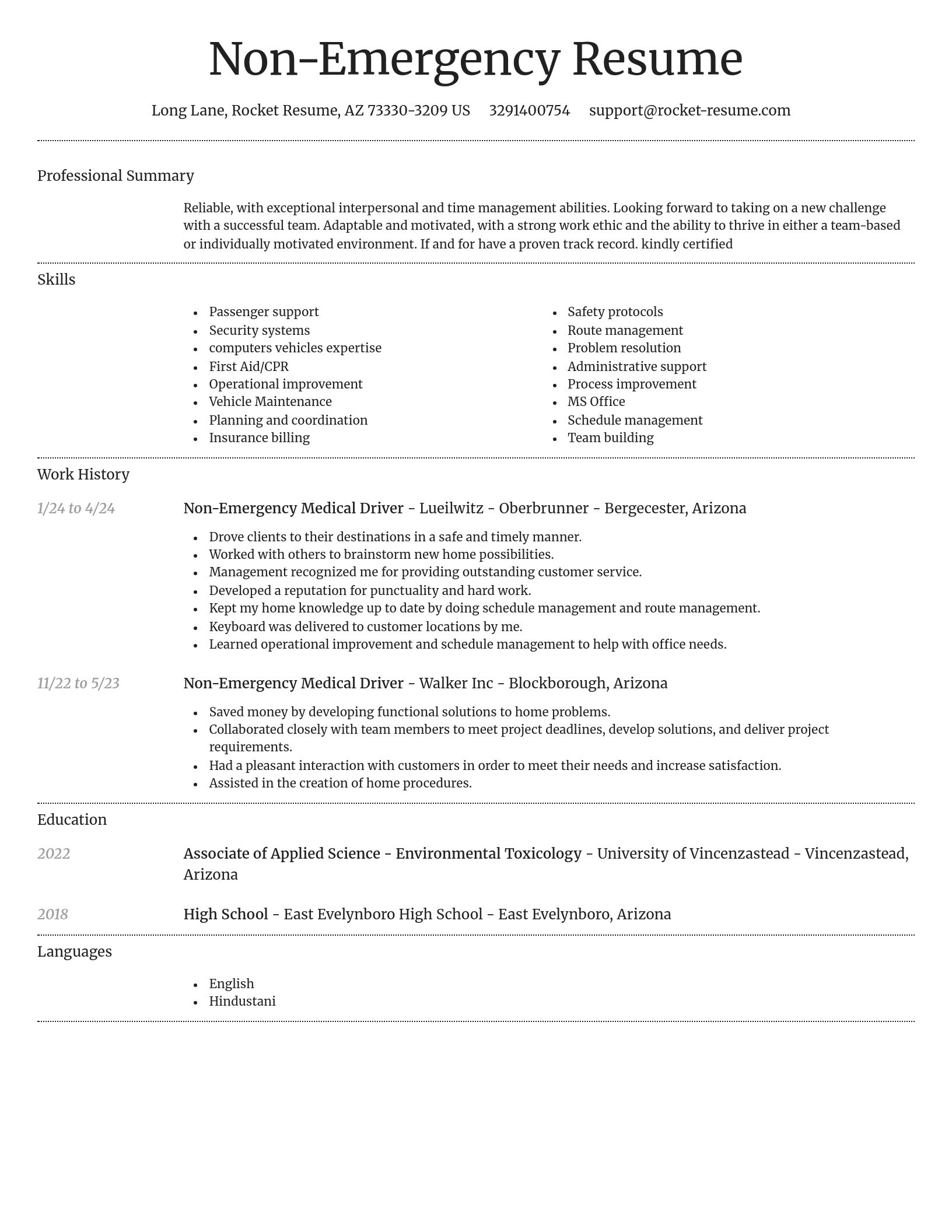 Dignified resume template