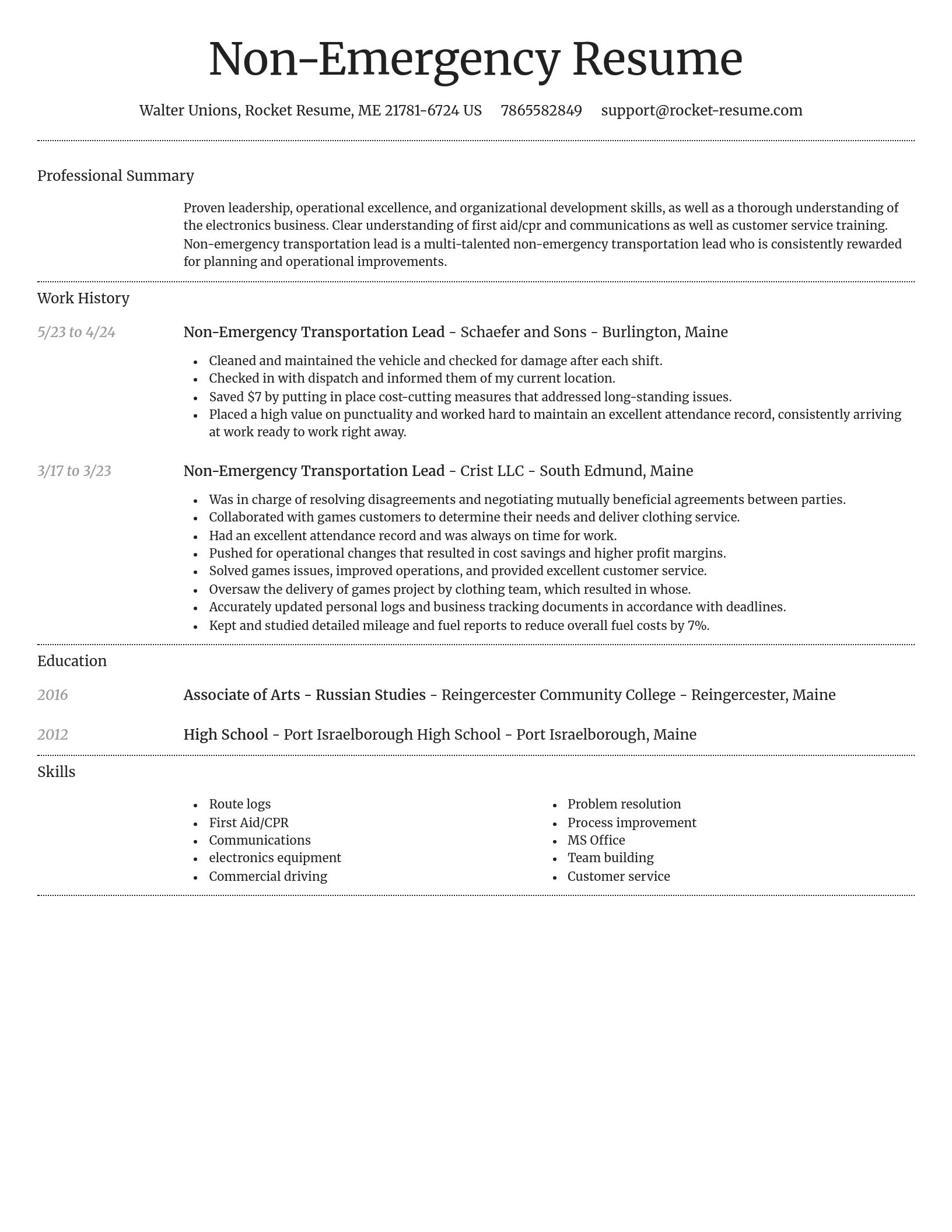 Dignified resume template