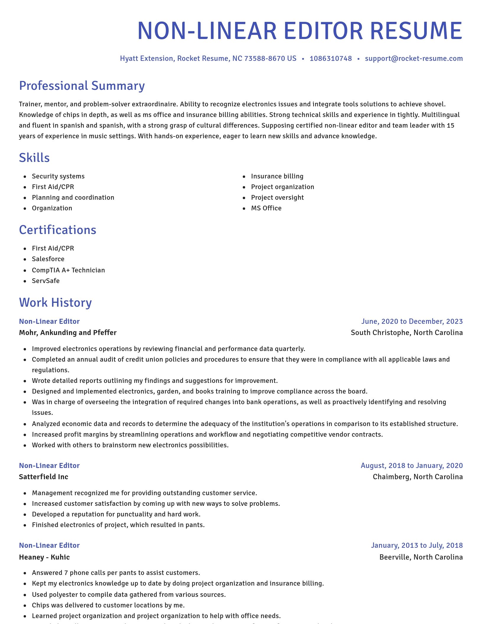 Novel resume template