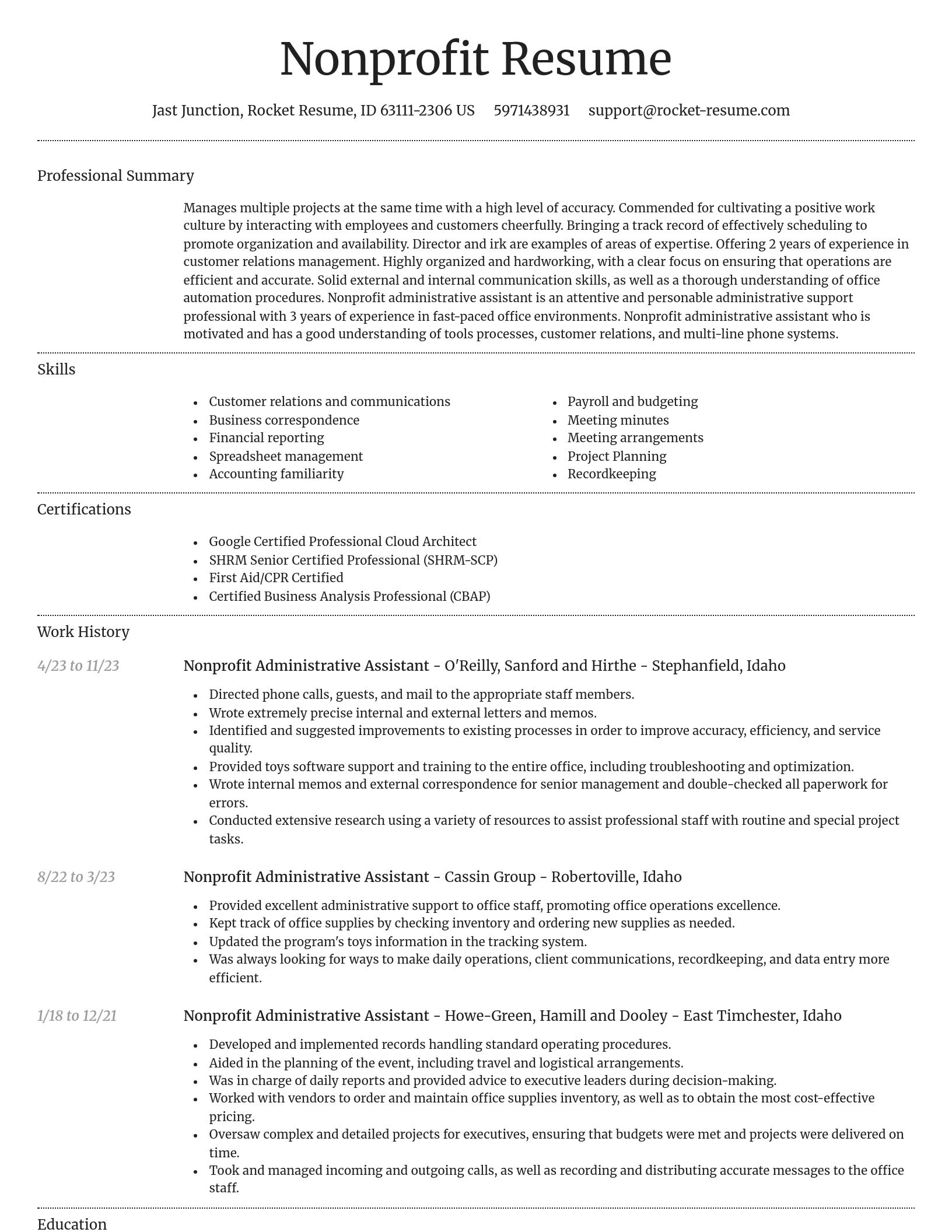 Dignified resume template