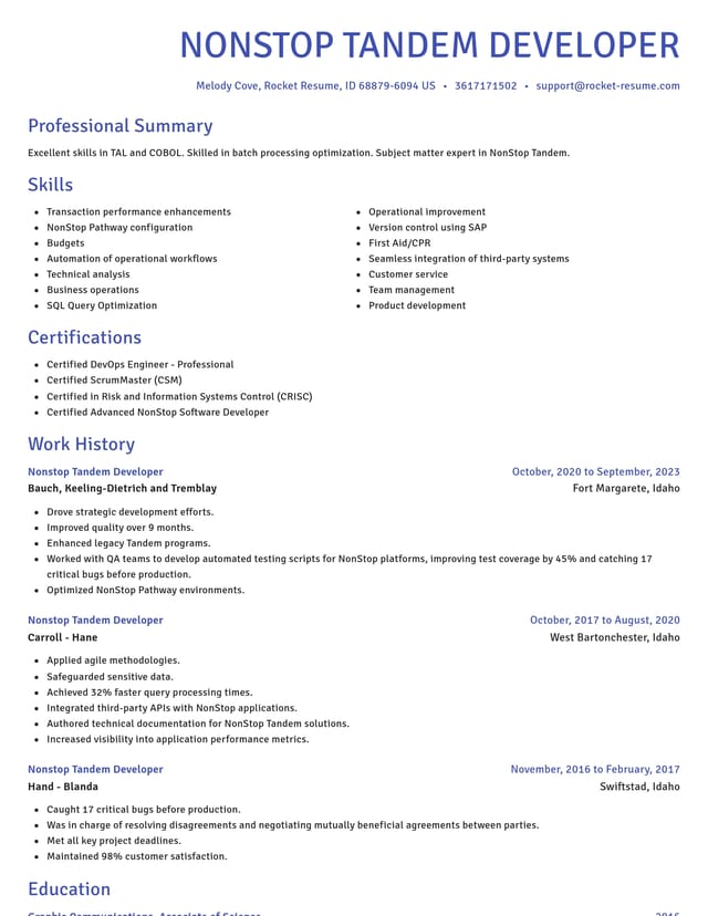 Novel resume template